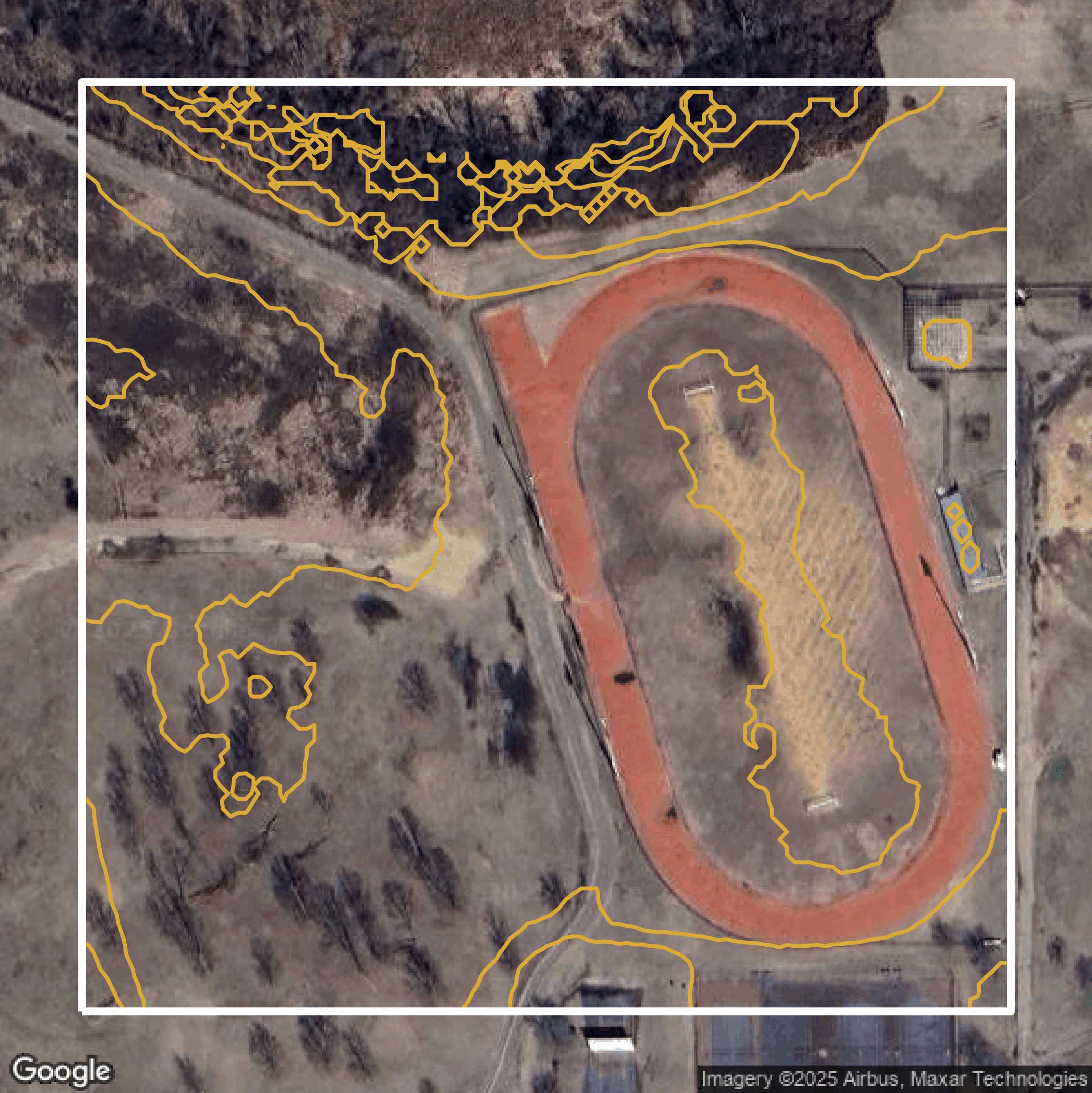 This image shows a contour map in District of Columbia created using GIS data in Equator.