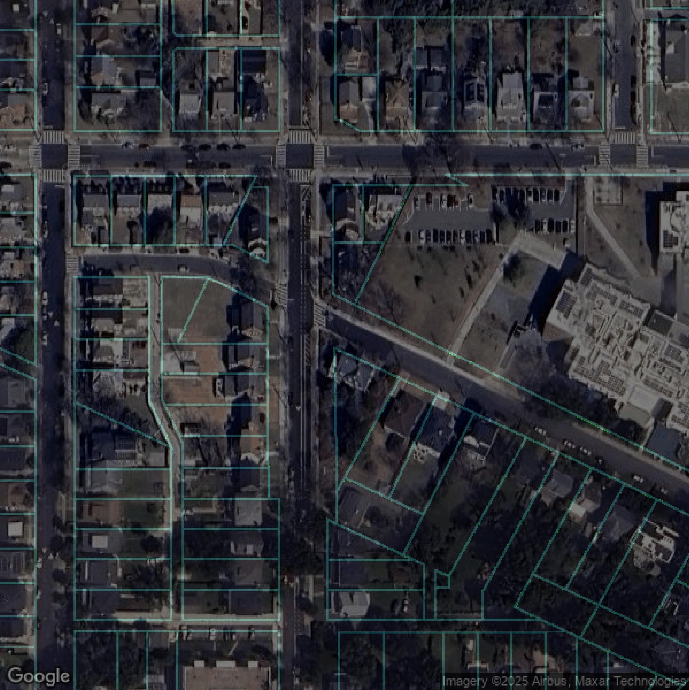 This image shows parcel data in District of Columbia created using GIS data in Equator.