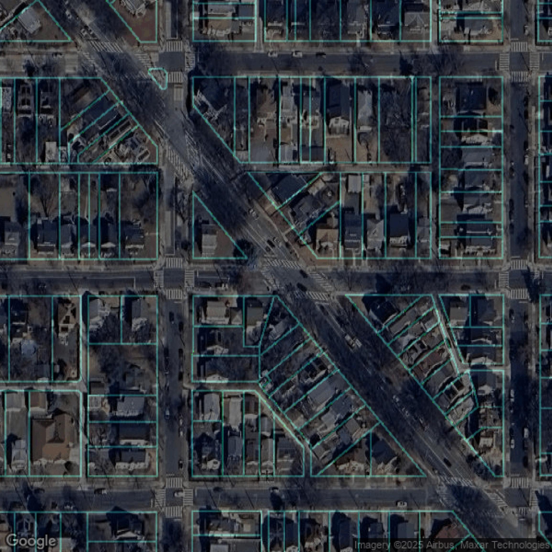 This image shows parcel data in District of Columbia created using GIS data in Equator.