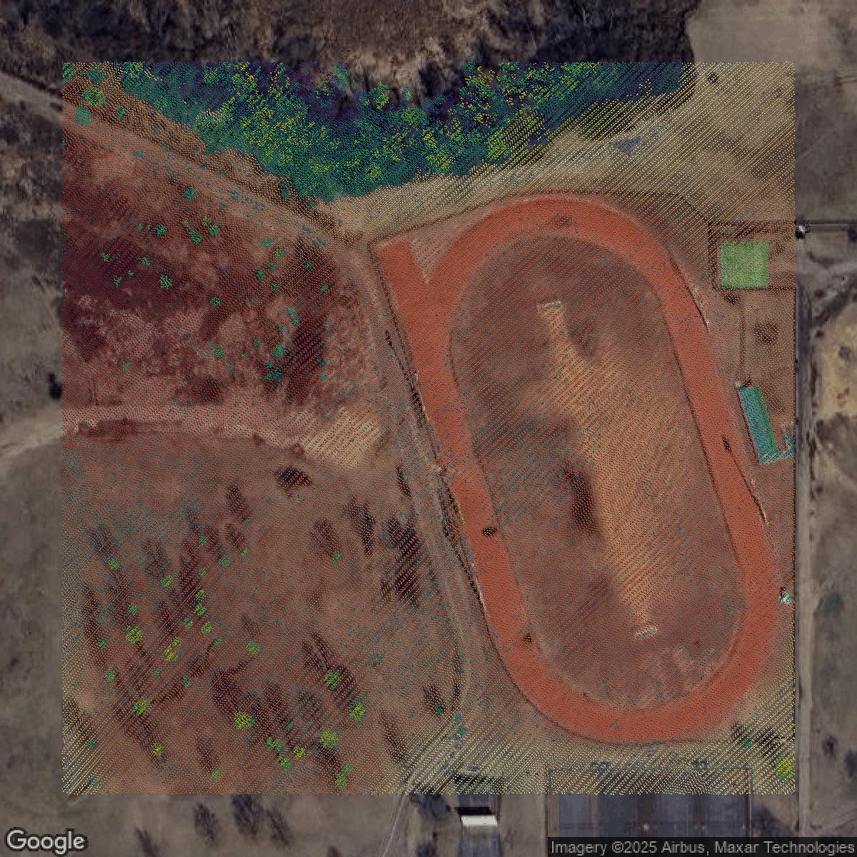 This image shows a LiDAR point cloud in District of Columbia created using GIS data in Equator.