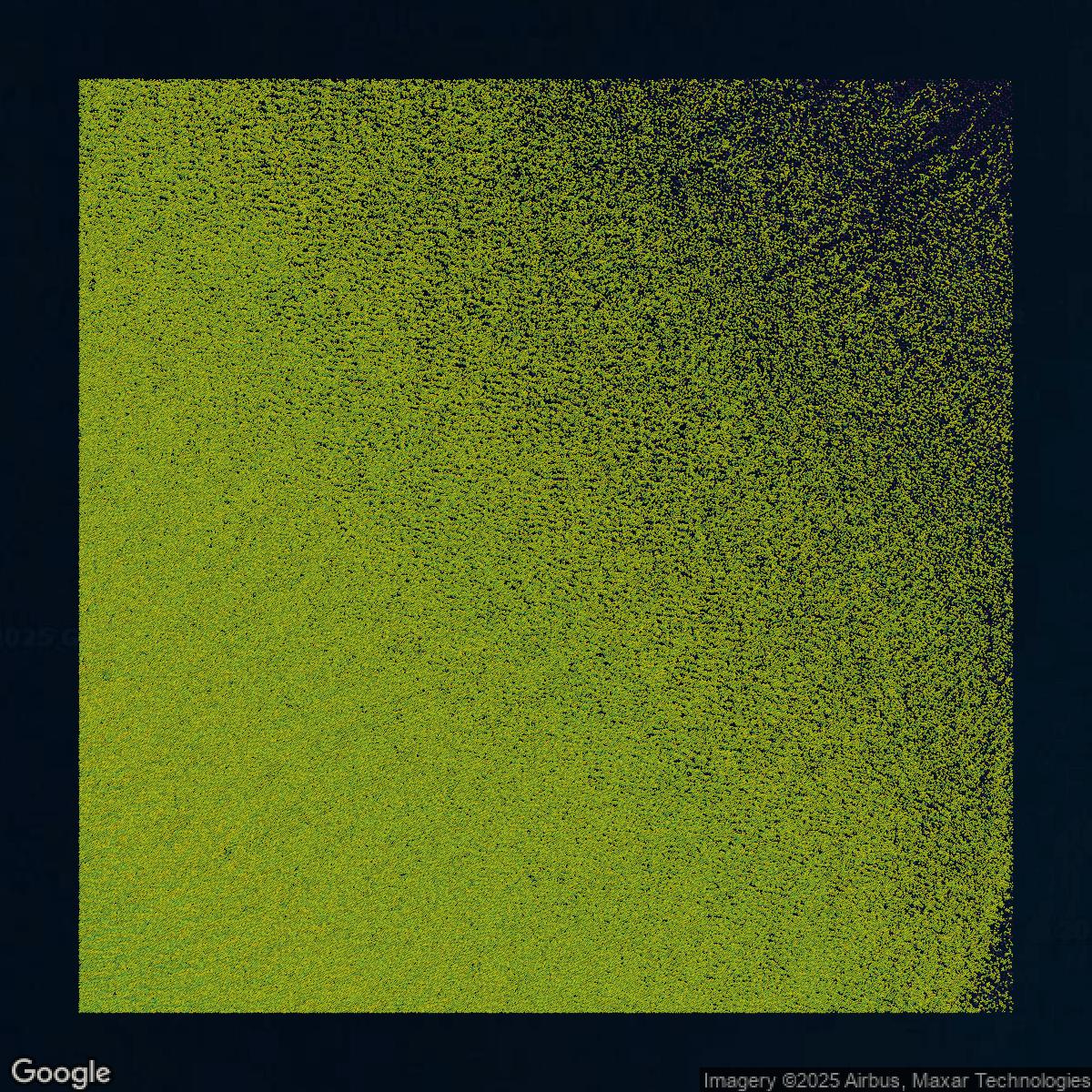 This image shows a LiDAR point cloud in District of Columbia created using GIS data in Equator.