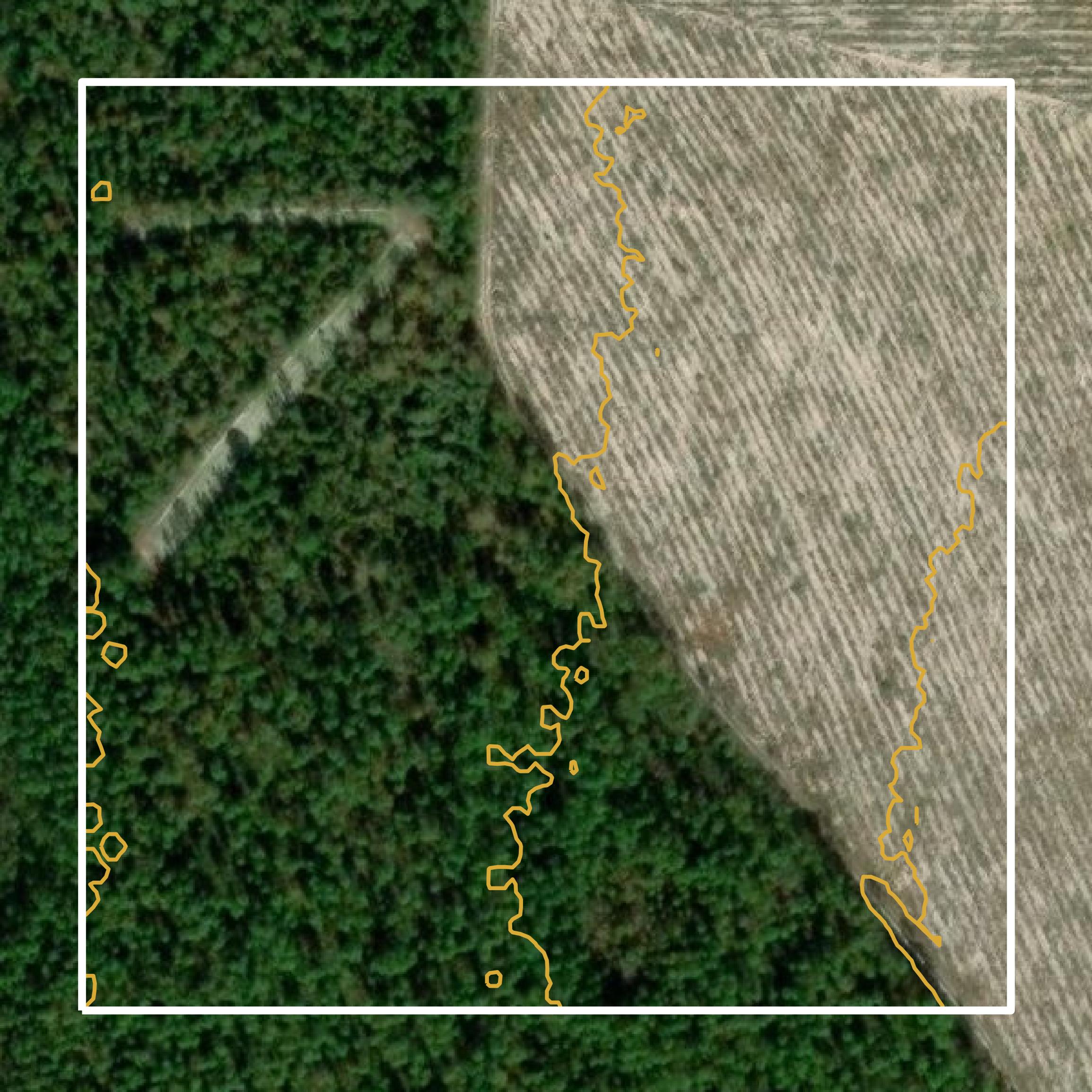 This image shows a contour map in Bay County created using GIS data in Equator.