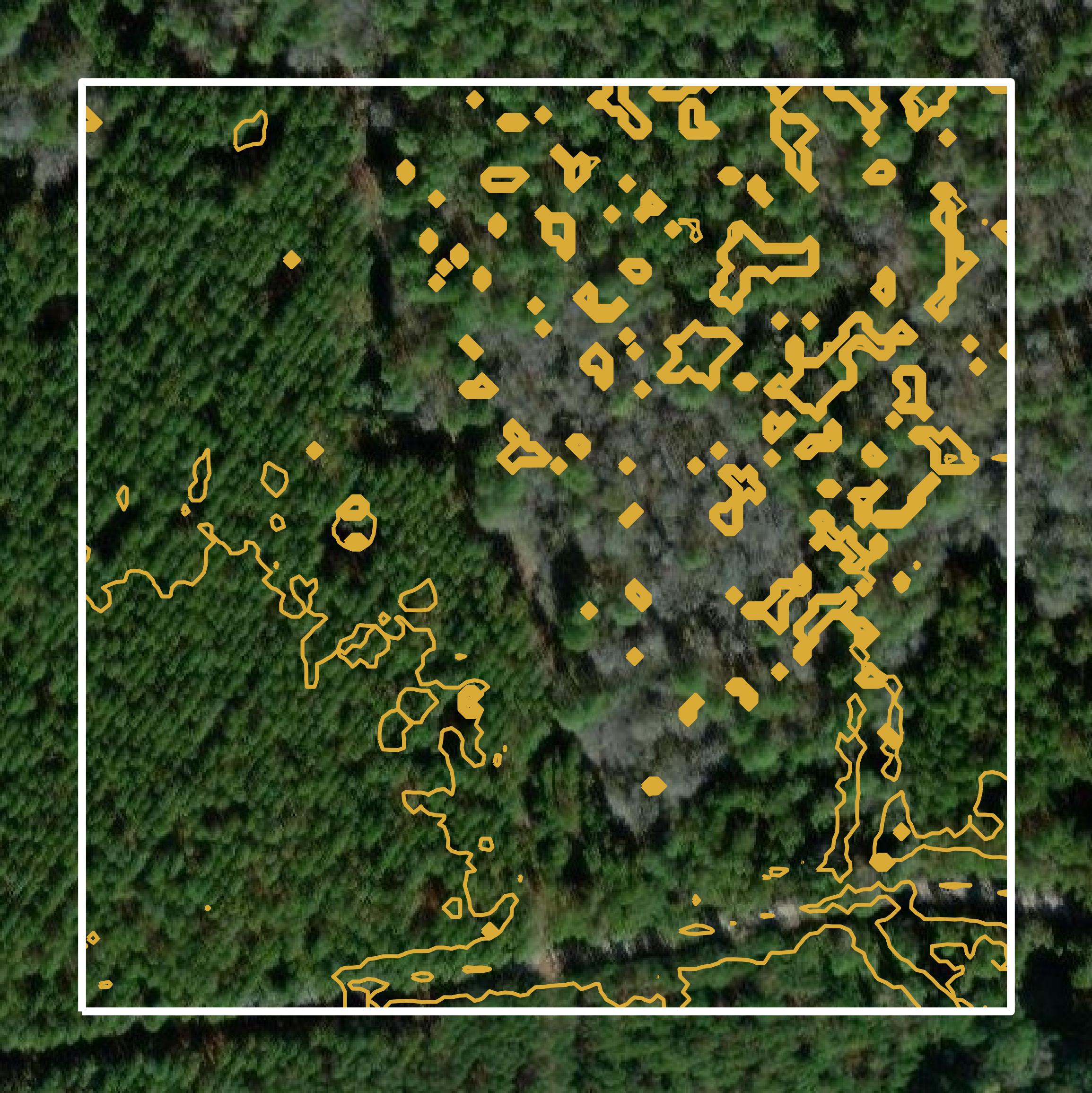 This image shows a contour map in Bradford County created using GIS data in Equator.