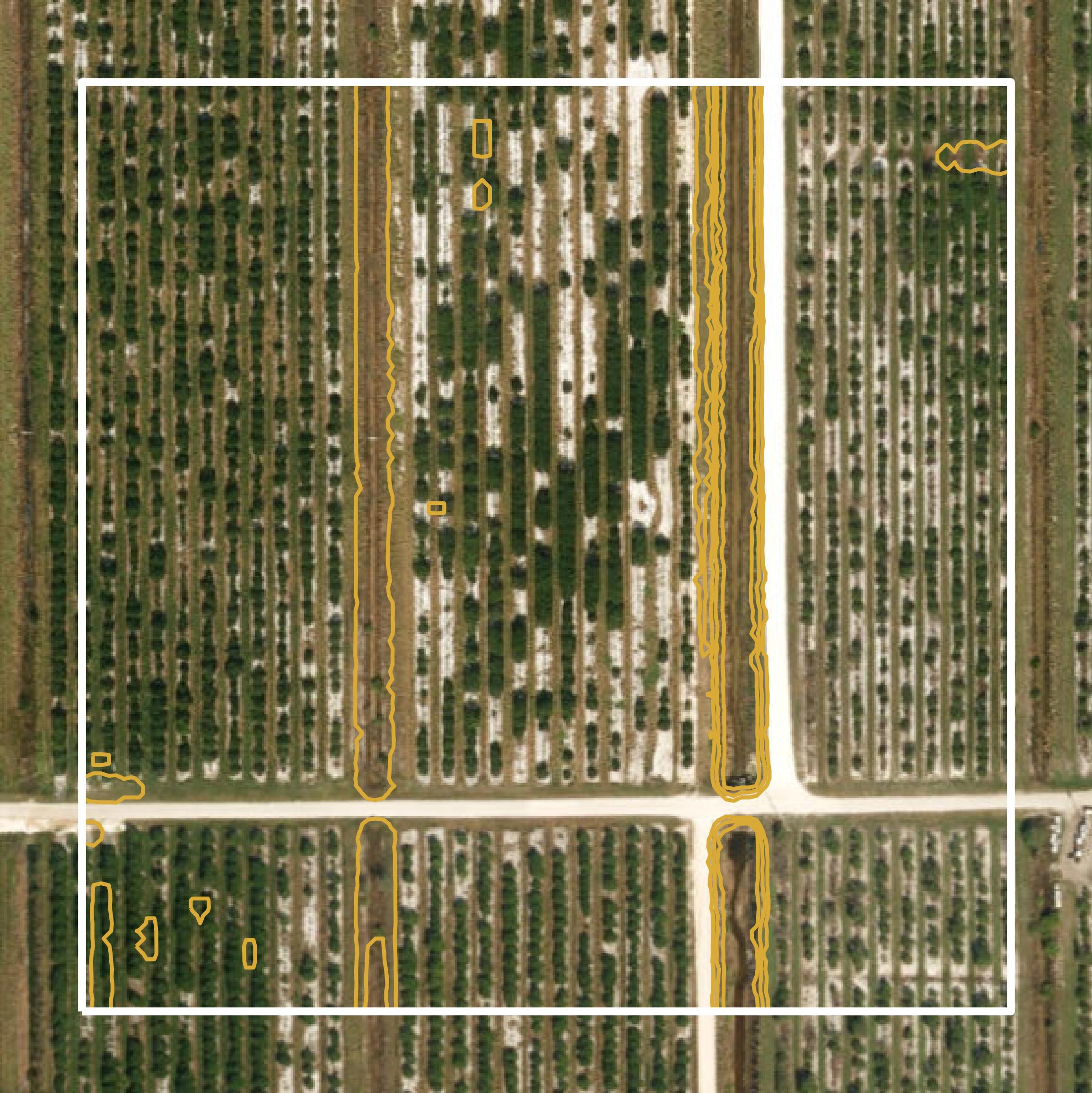 This image shows a contour map in DeSoto County created using GIS data in Equator.