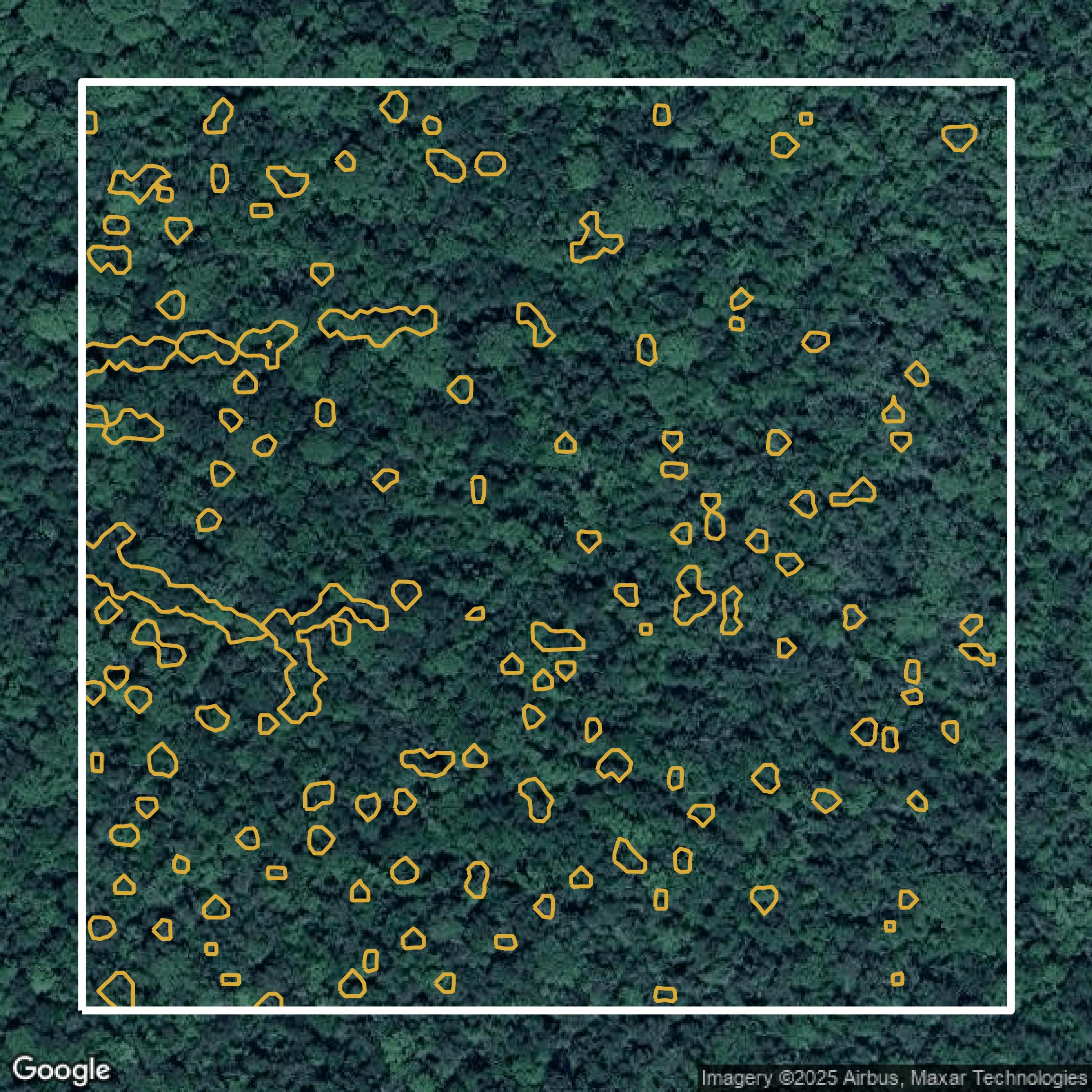 This image shows a contour map in Duval County created using GIS data in Equator.