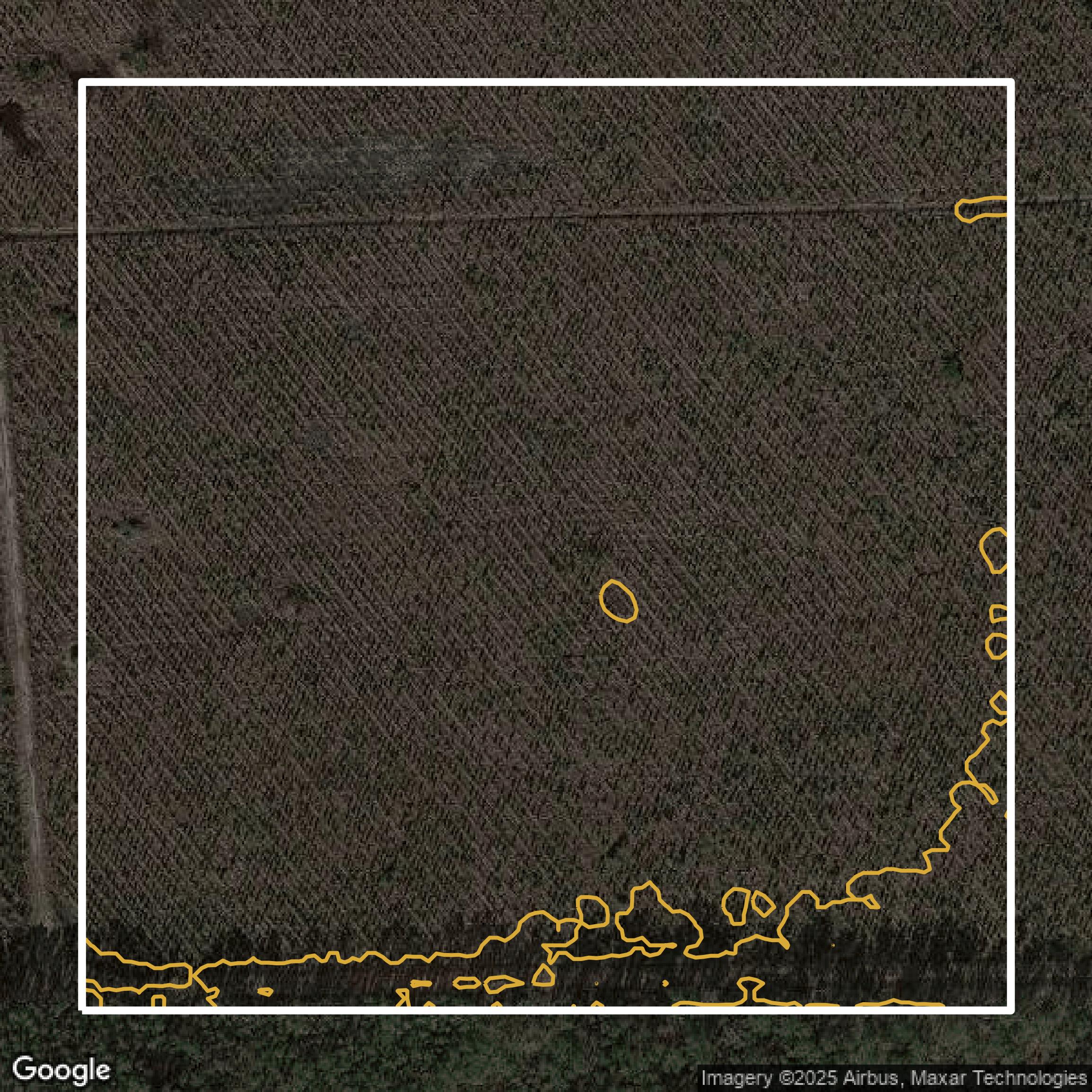 This image shows a contour map in Duval County created using GIS data in Equator.