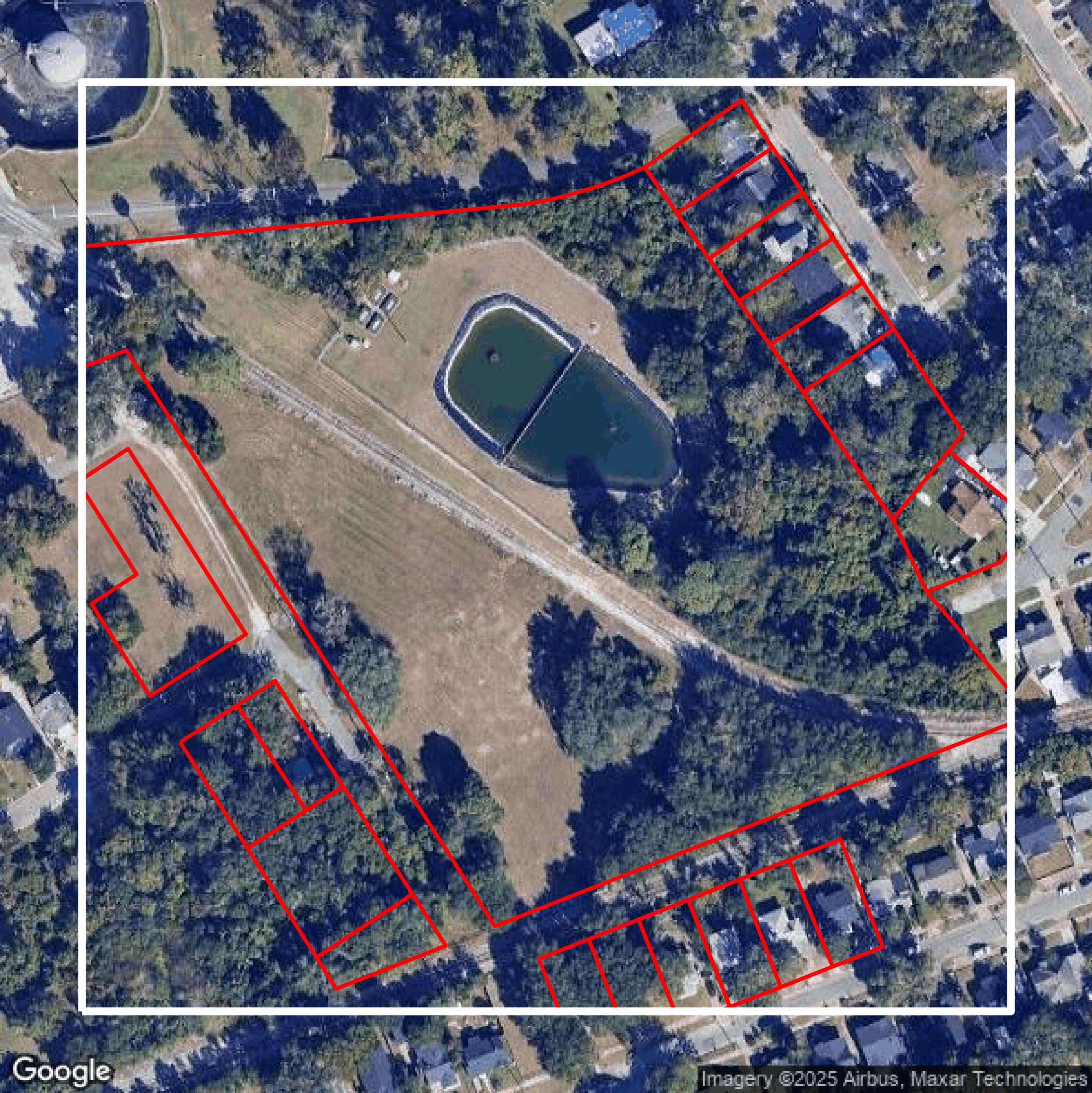 This image shows parcel data in Duval County created using GIS data in Equator.