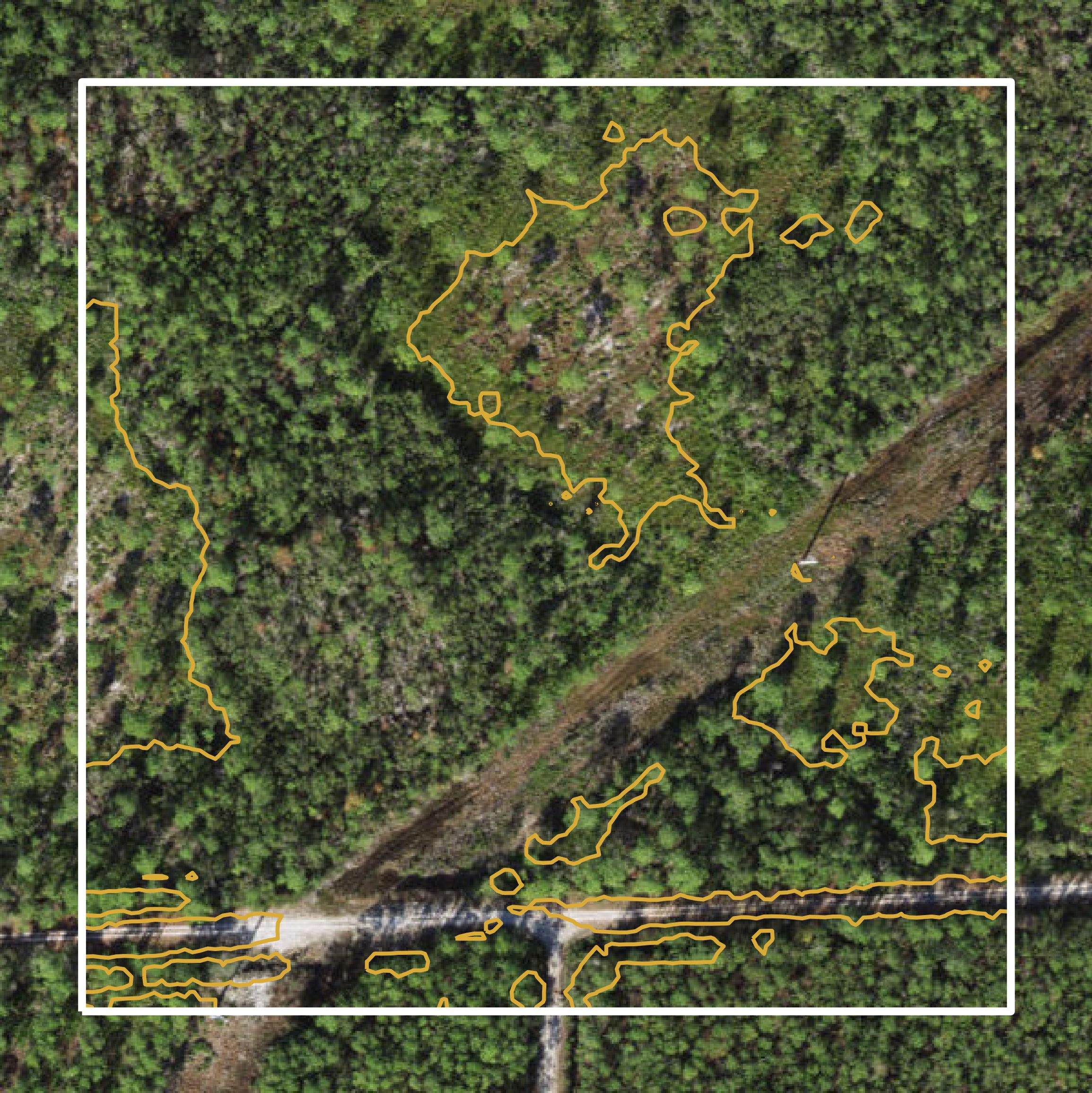This image shows a contour map in Franklin County created using GIS data in Equator.