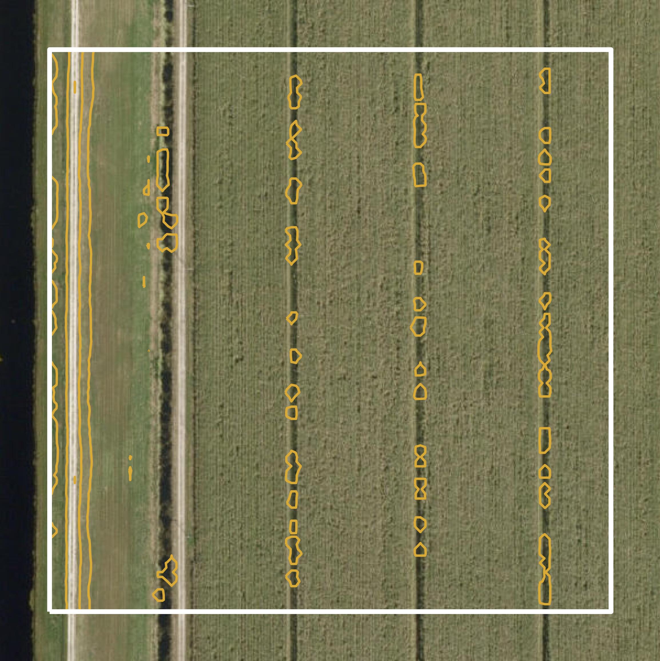 This image shows a contour map in Glades County created using GIS data in Equator.