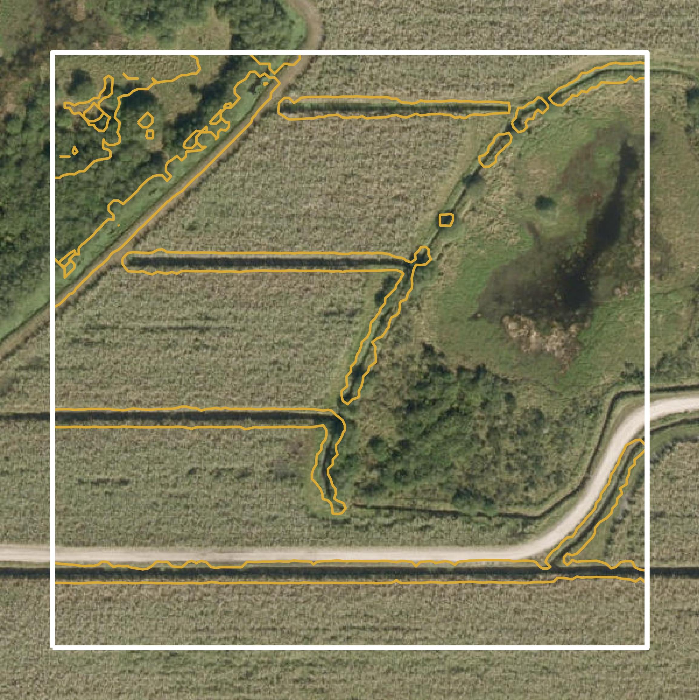 This image shows a contour map in Glades County created using GIS data in Equator.