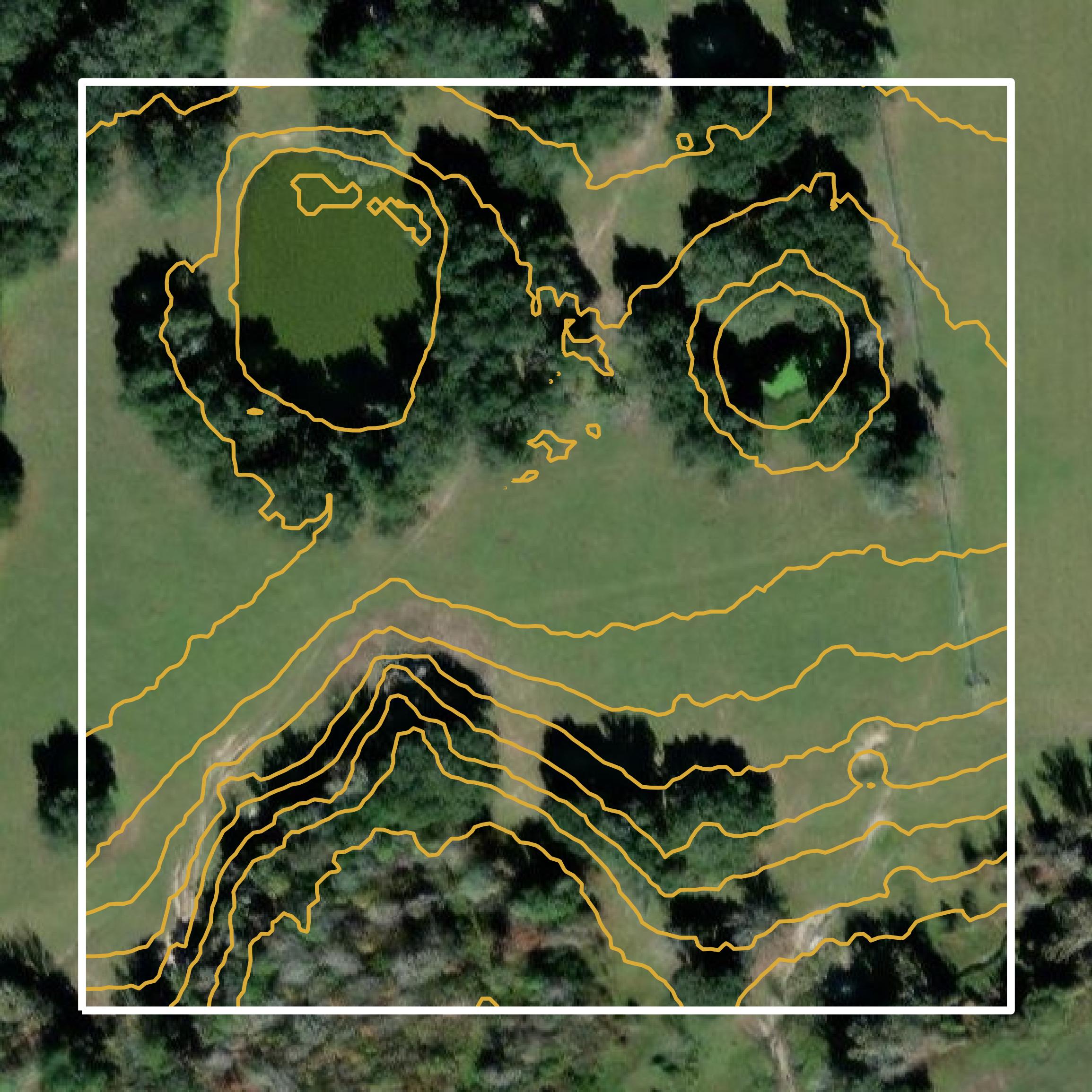 This image shows a contour map in Hamilton County created using GIS data in Equator.