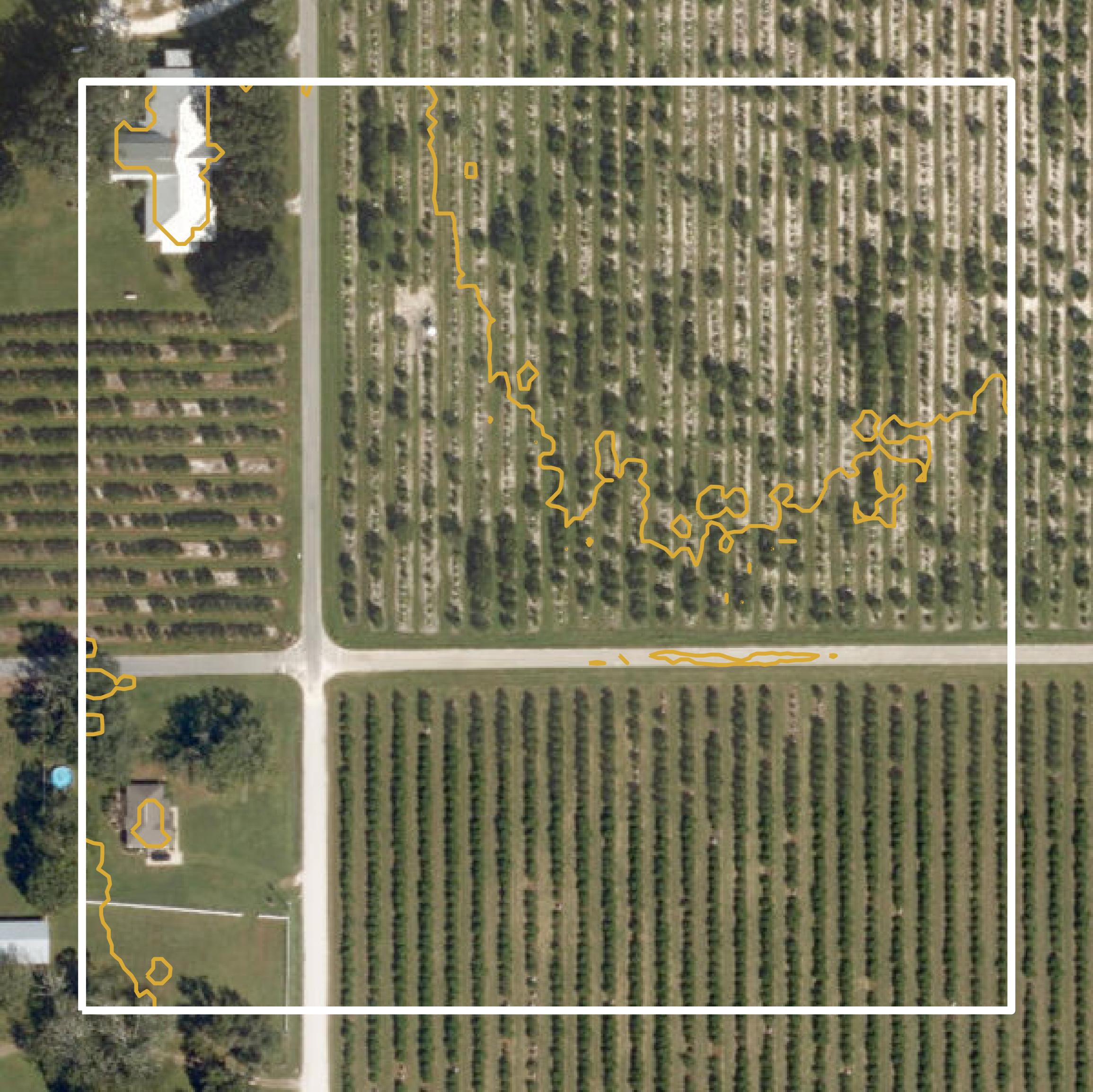 This image shows a contour map in Hardee County created using GIS data in Equator.