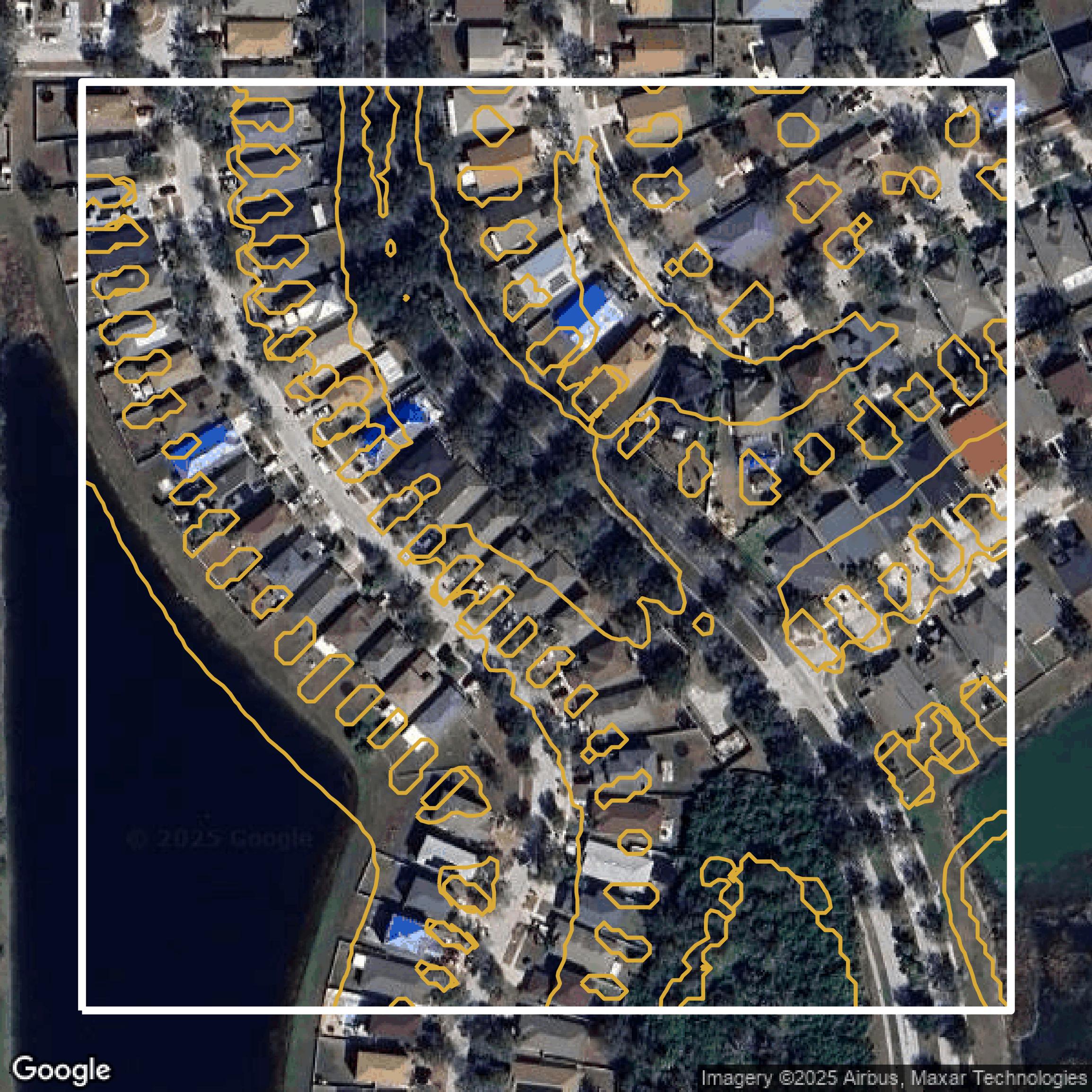 This image shows a contour map in Hillsborough County created using GIS data in Equator.