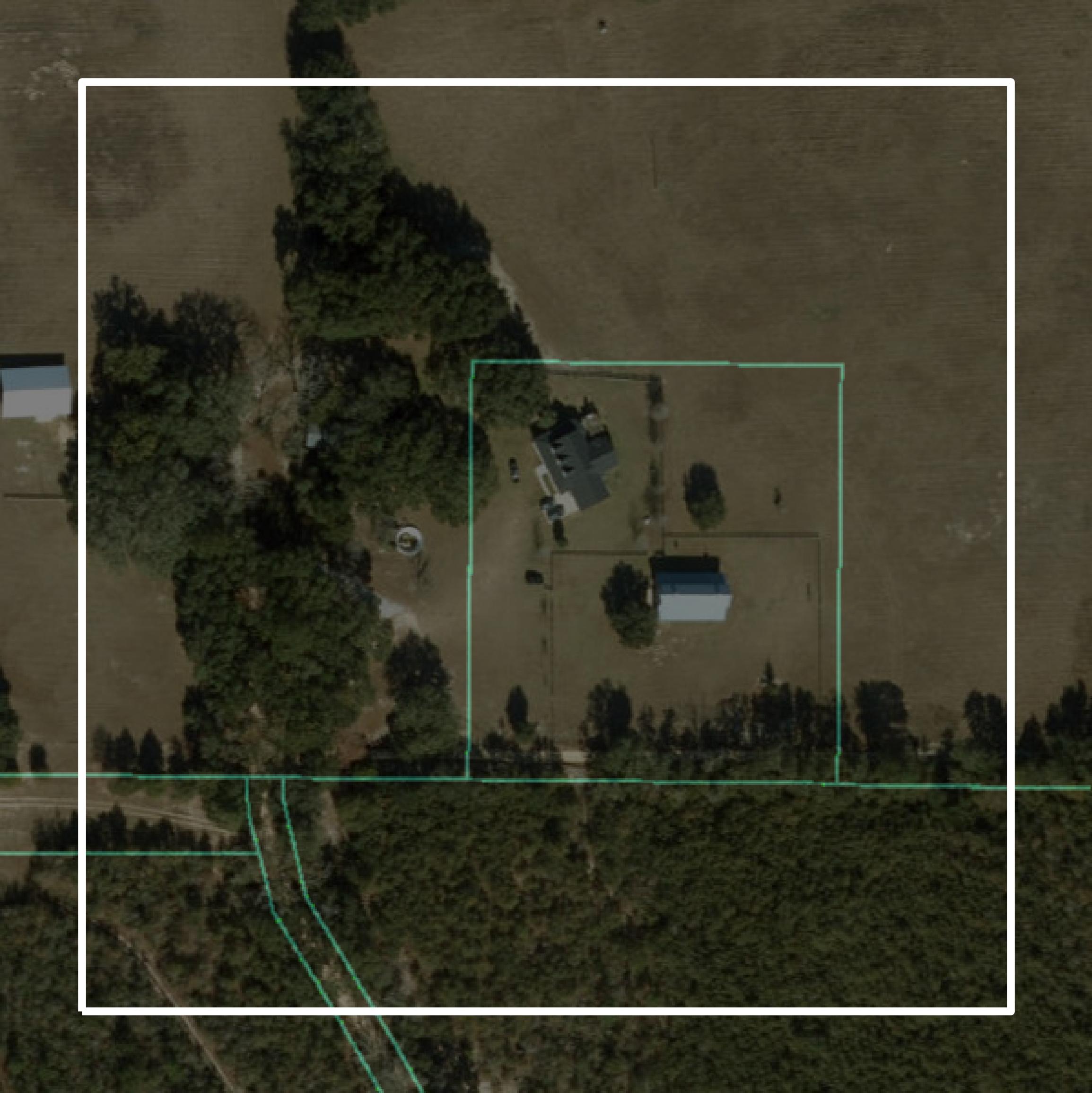 This image shows parcel and building data in Holmes County created using GIS data in Equator.