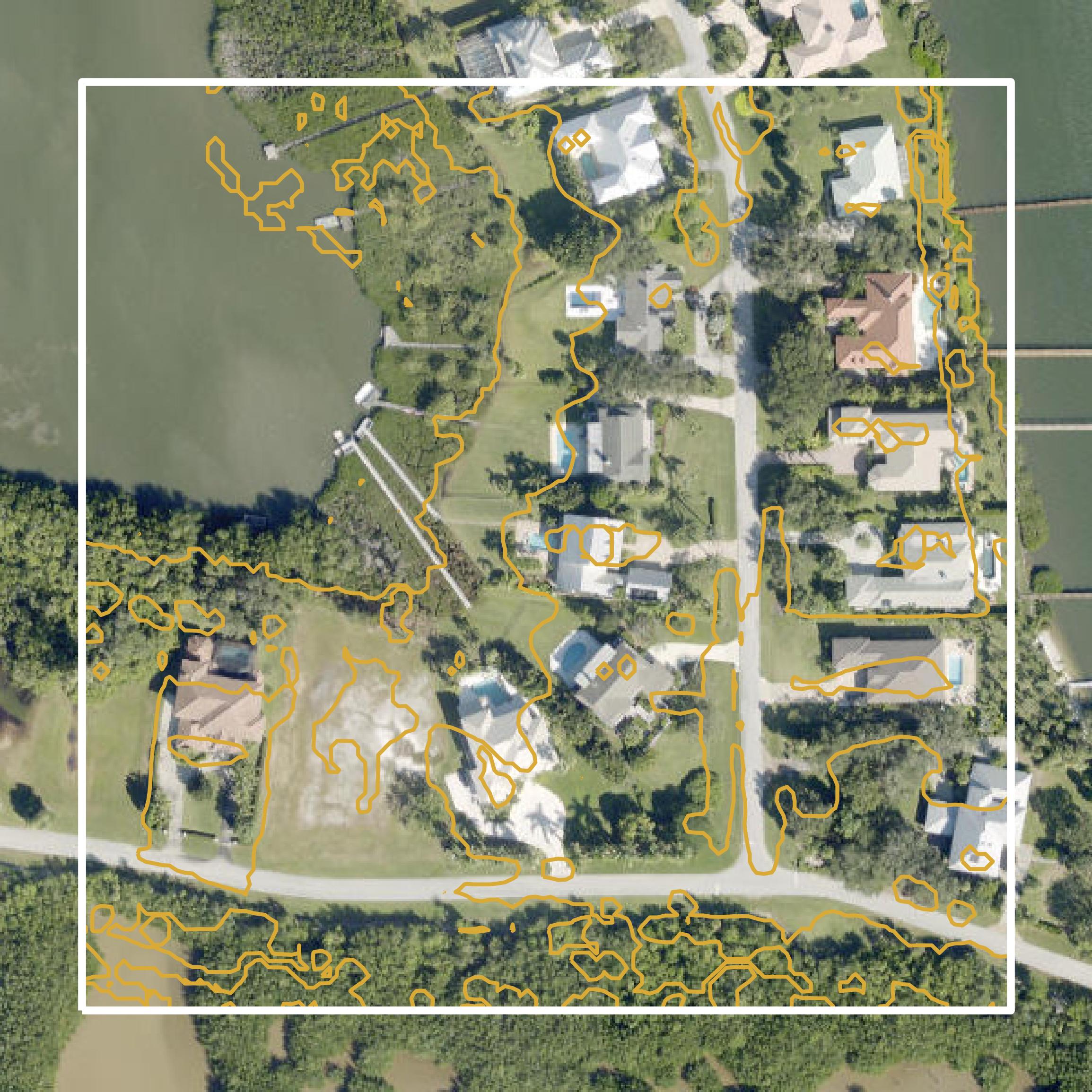 This image shows a contour map in Indian River County created using GIS data in Equator.