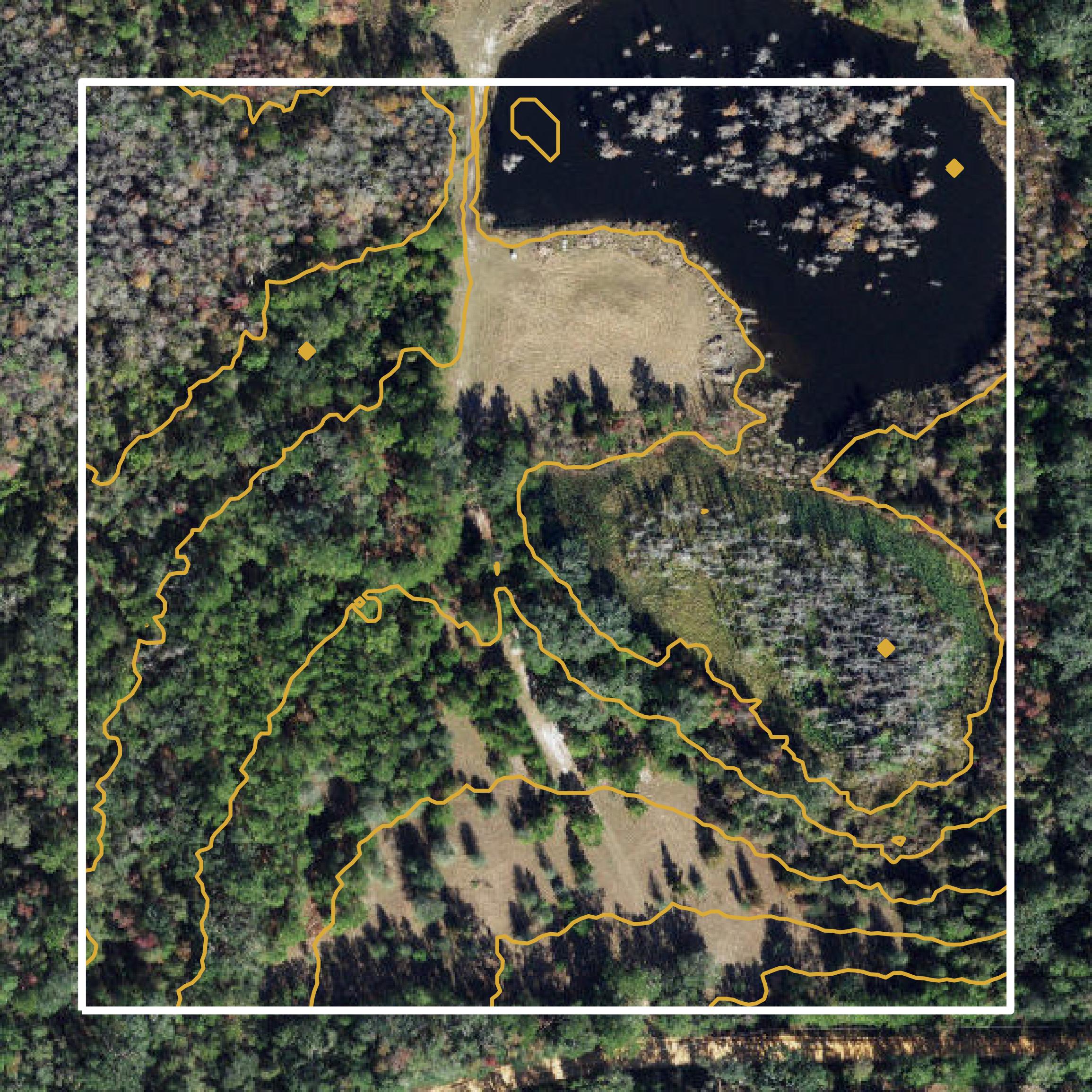 This image shows a contour map in Jefferson County created using GIS data in Equator.