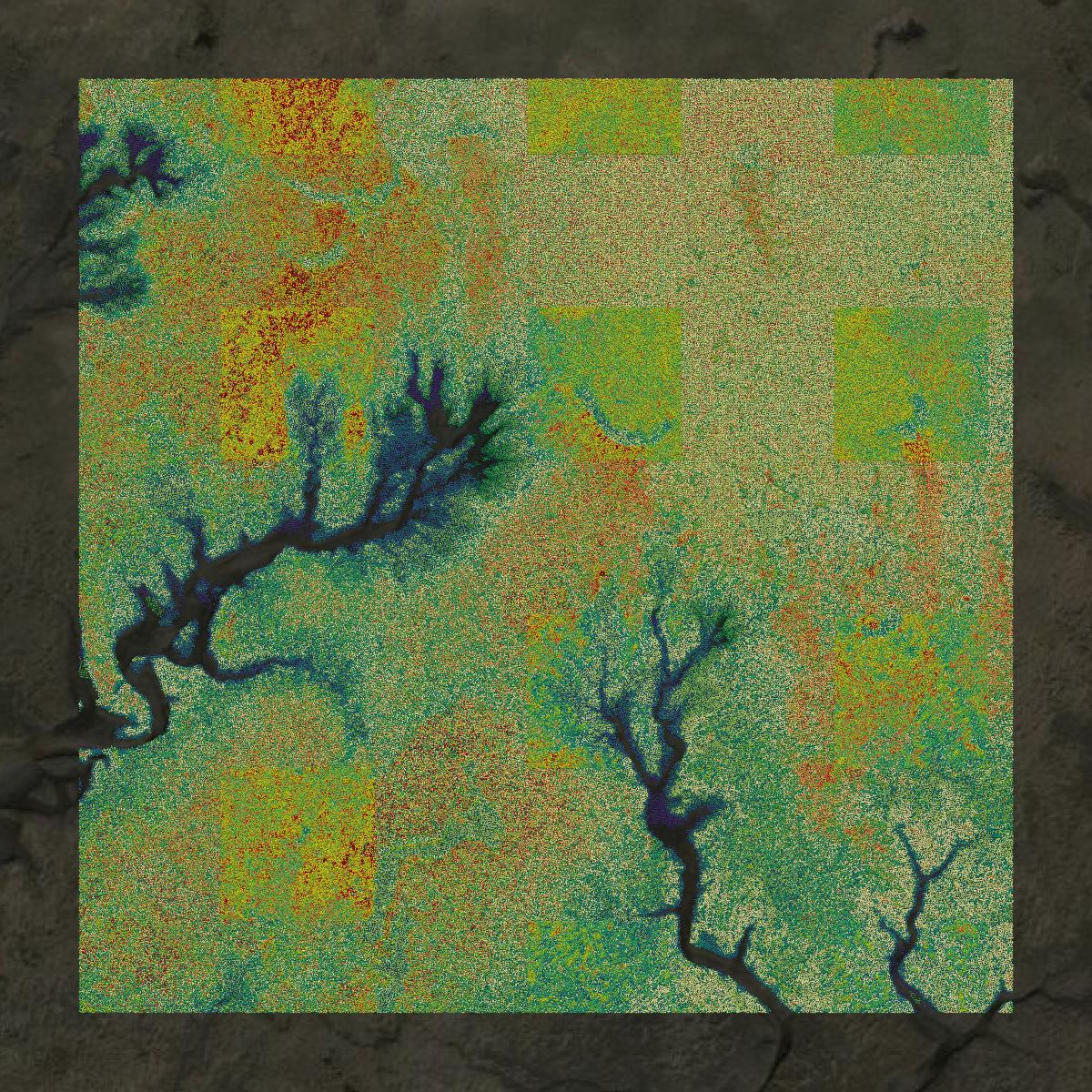 This image shows a LiDAR point cloud in Jefferson County created using GIS data in Equator.