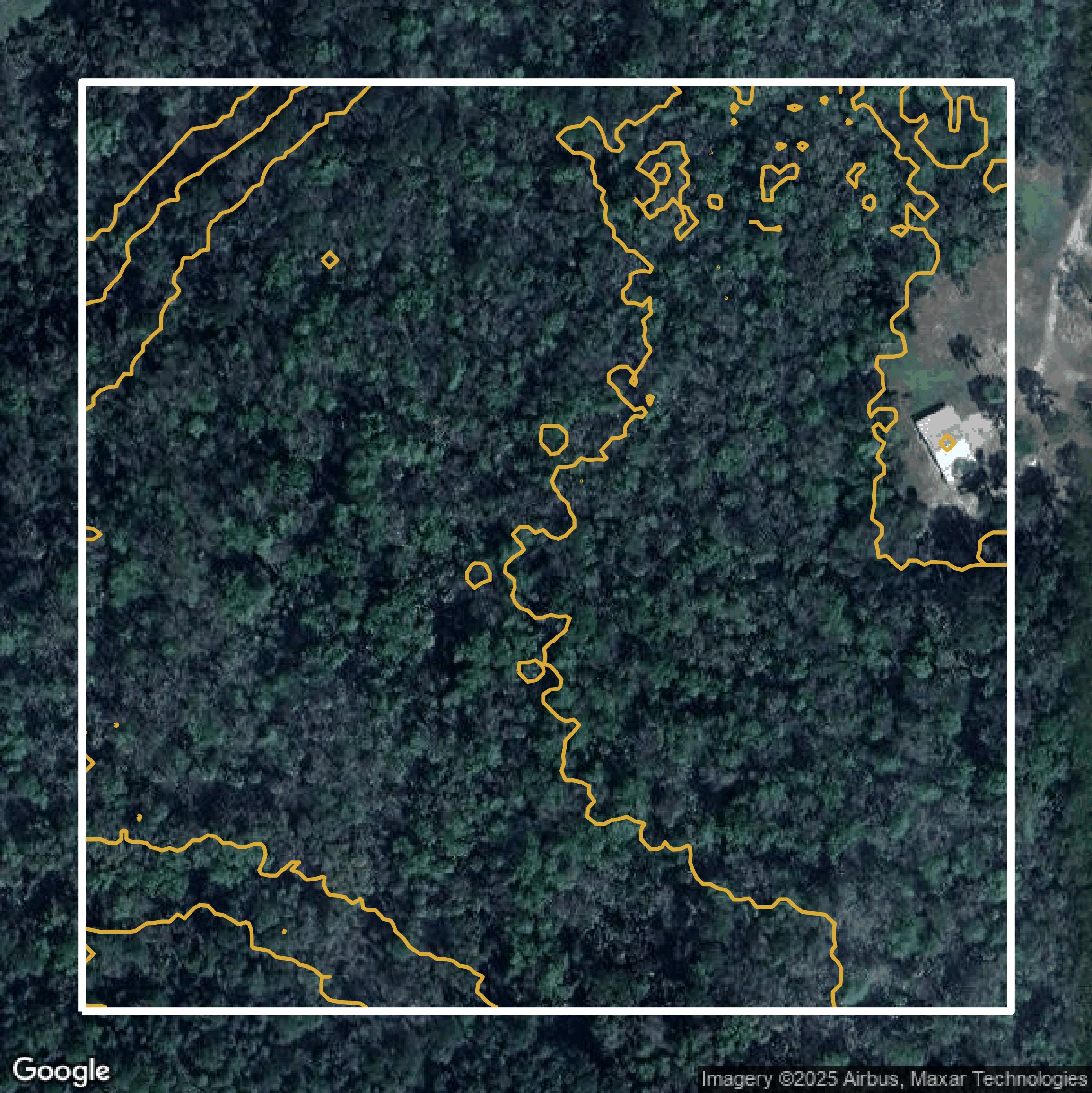 This image shows a contour map in Lake County created using GIS data in Equator.