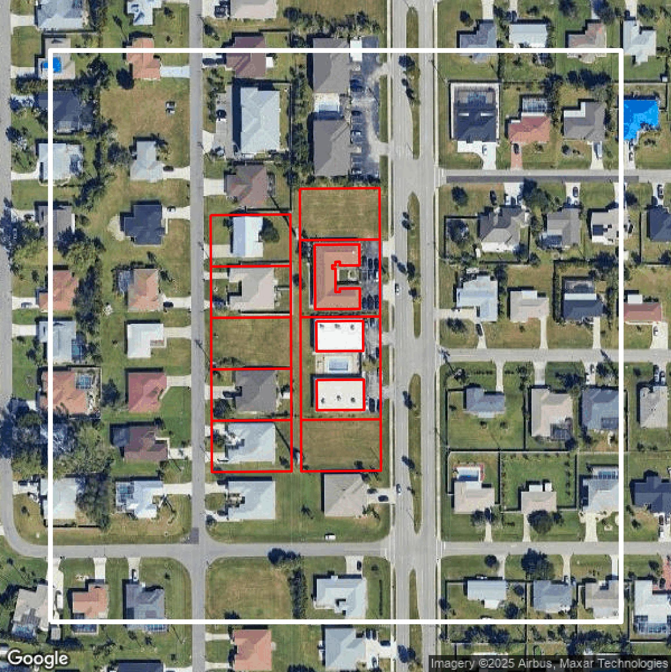 This image shows parcel data in Lee County created using GIS data in Equator.