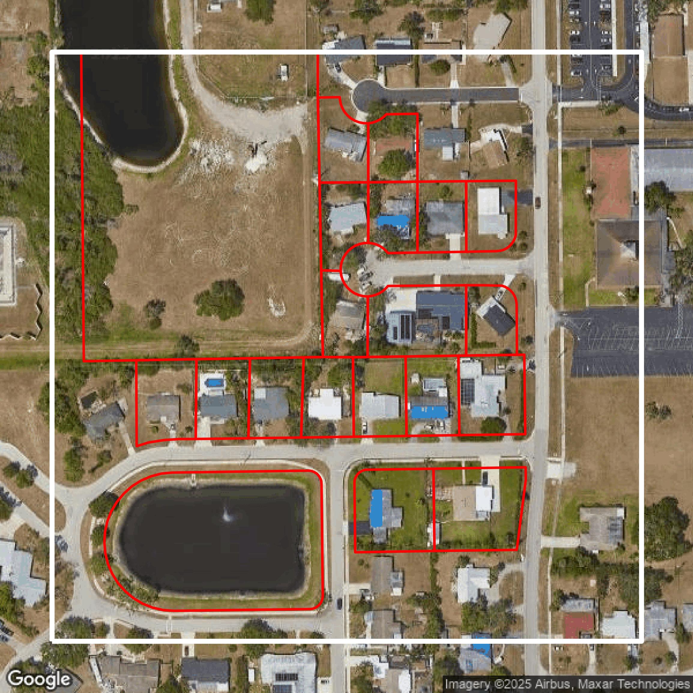 This image shows parcel data in Lee County created using GIS data in Equator.