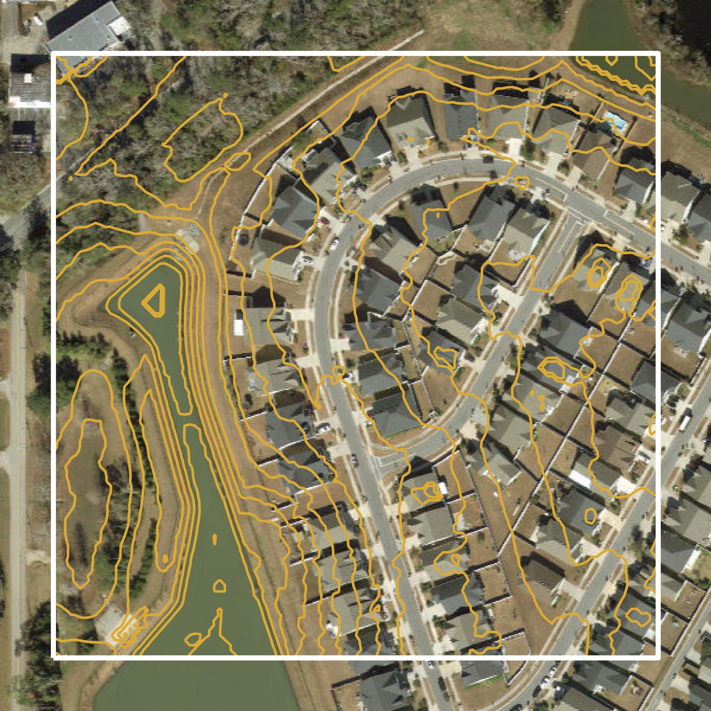 This image shows a contour map in Leon County created using GIS data in Equator.