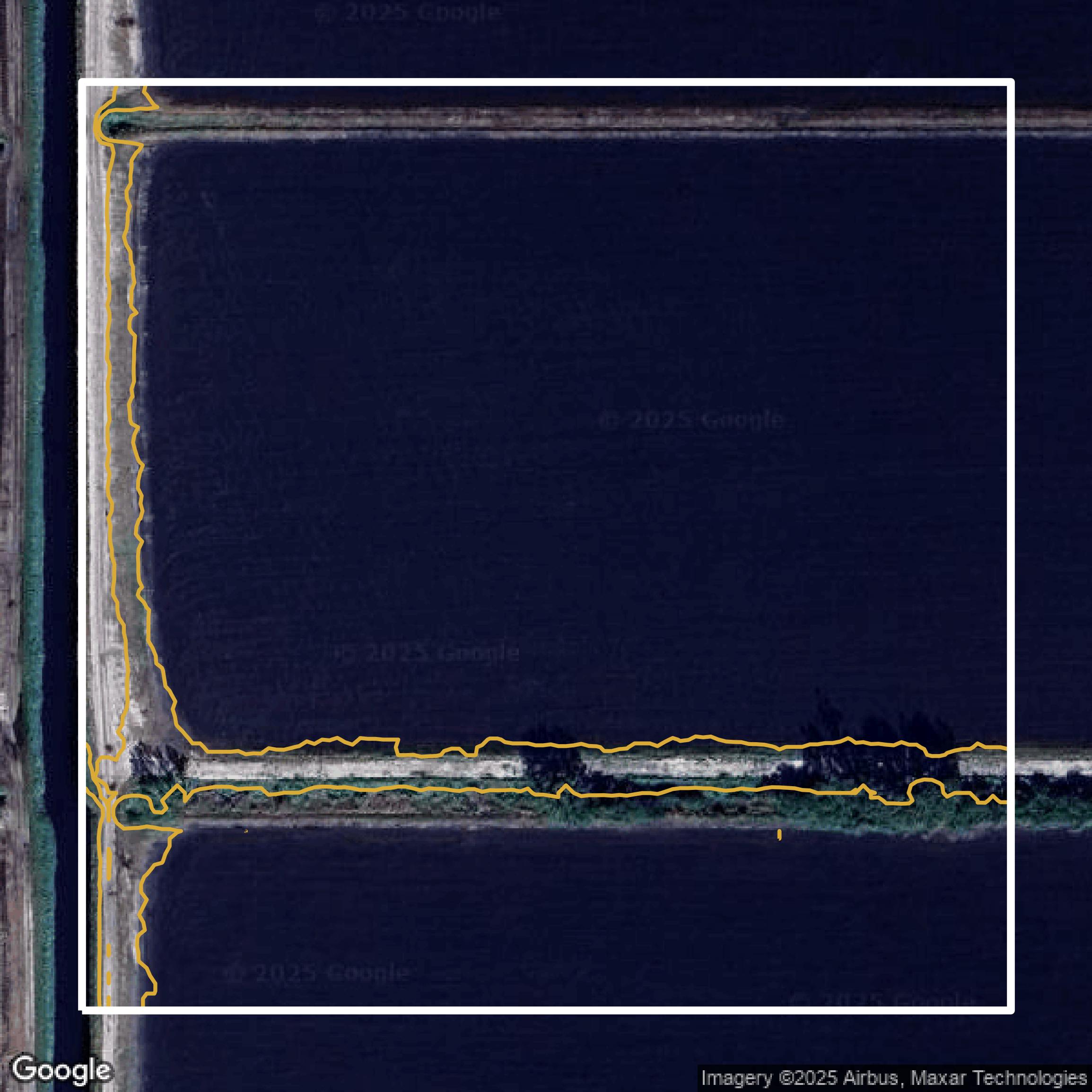 This image shows a contour map in Palm Beach County created using GIS data in Equator.