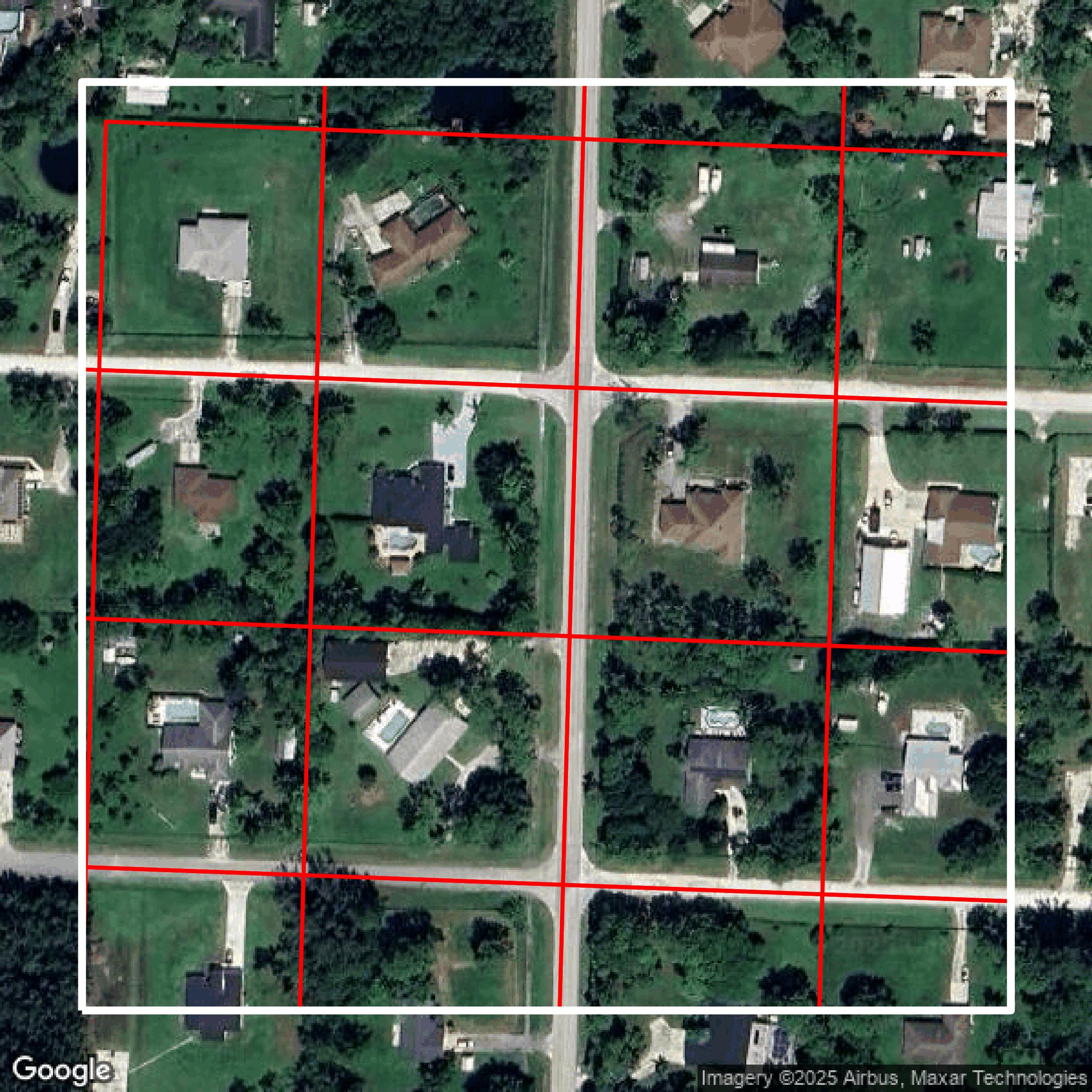 This image shows parcel and building data in Palm Beach County created using GIS data in Equator.