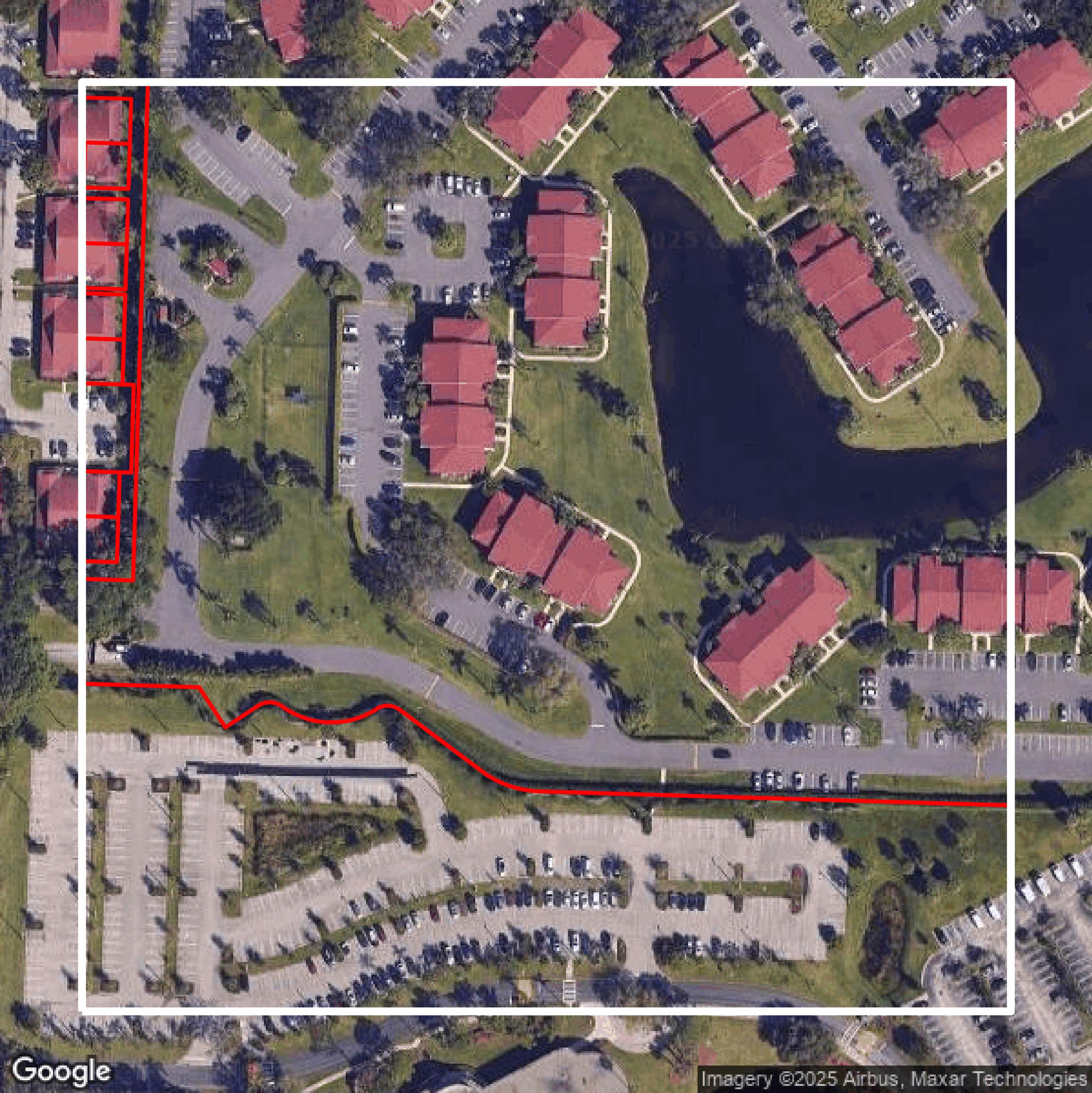 This image shows parcel and building data in Palm Beach County created using GIS data in Equator.