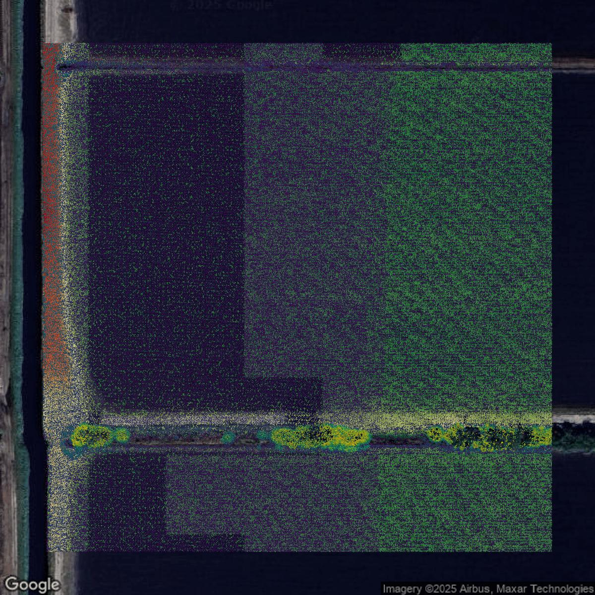 This image shows a LiDAR point cloud in Palm Beach County created using GIS data in Equator.