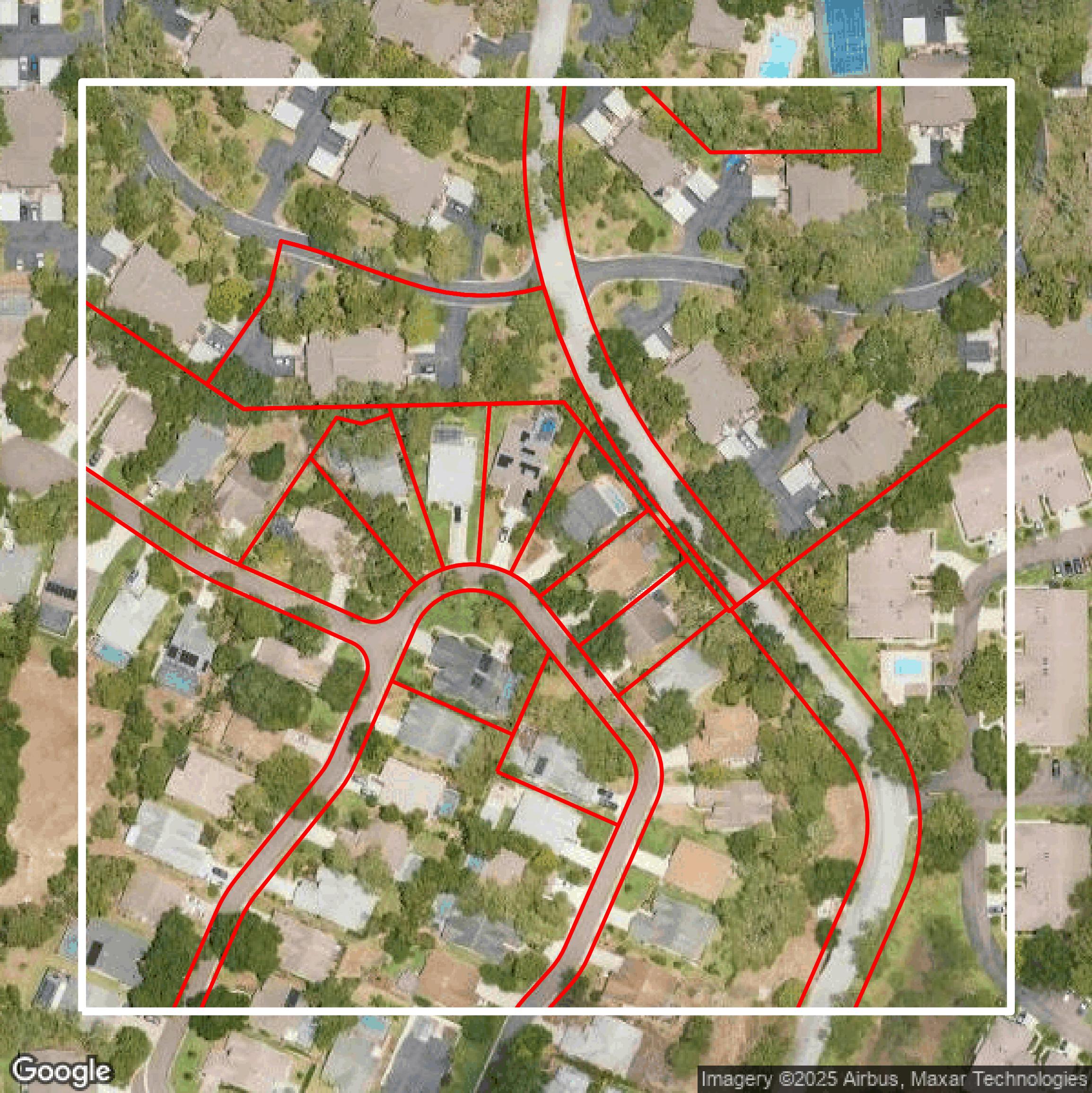 This image shows parcel data in Pinellas County created using GIS data in Equator.