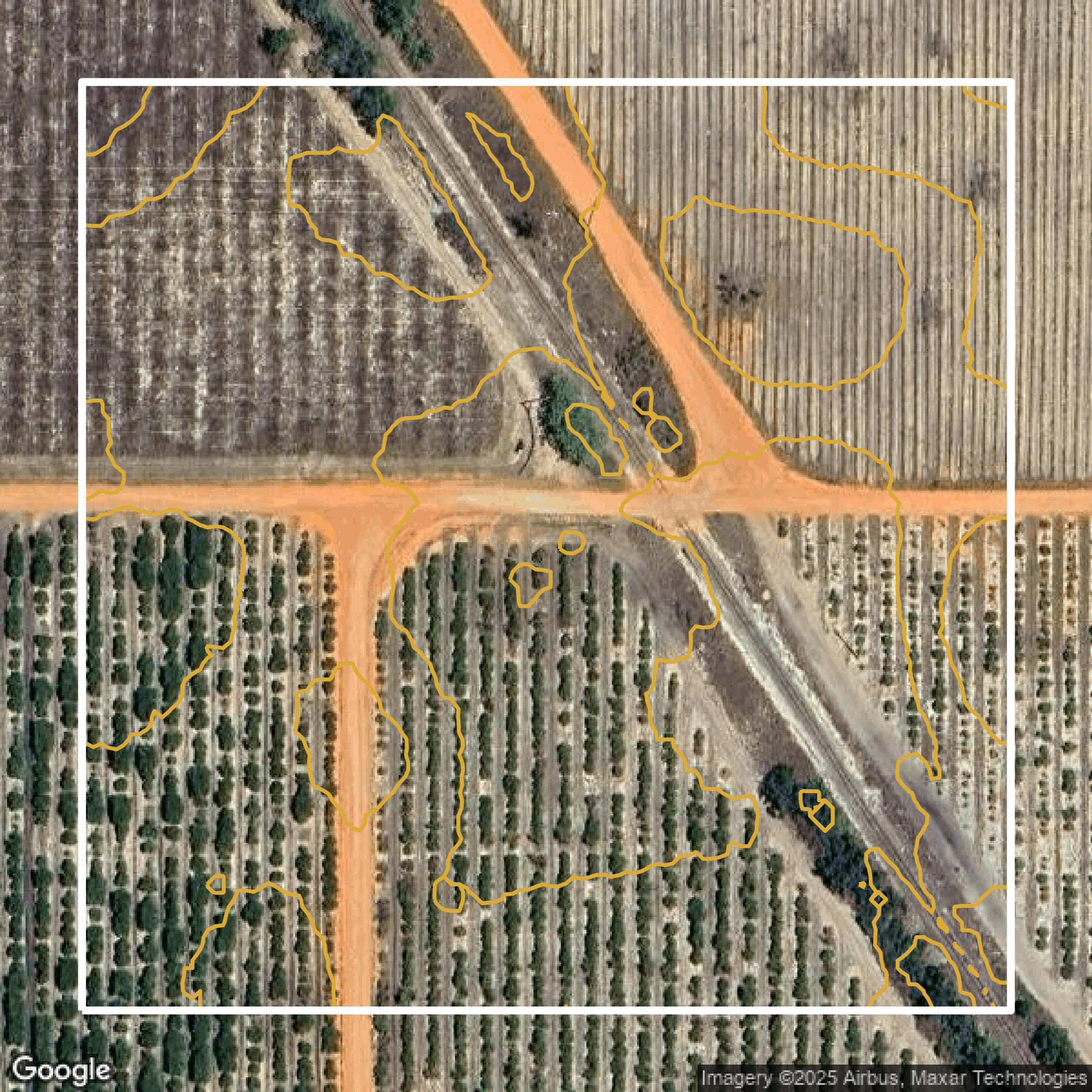 This image shows a contour map in Polk County created using GIS data in Equator.