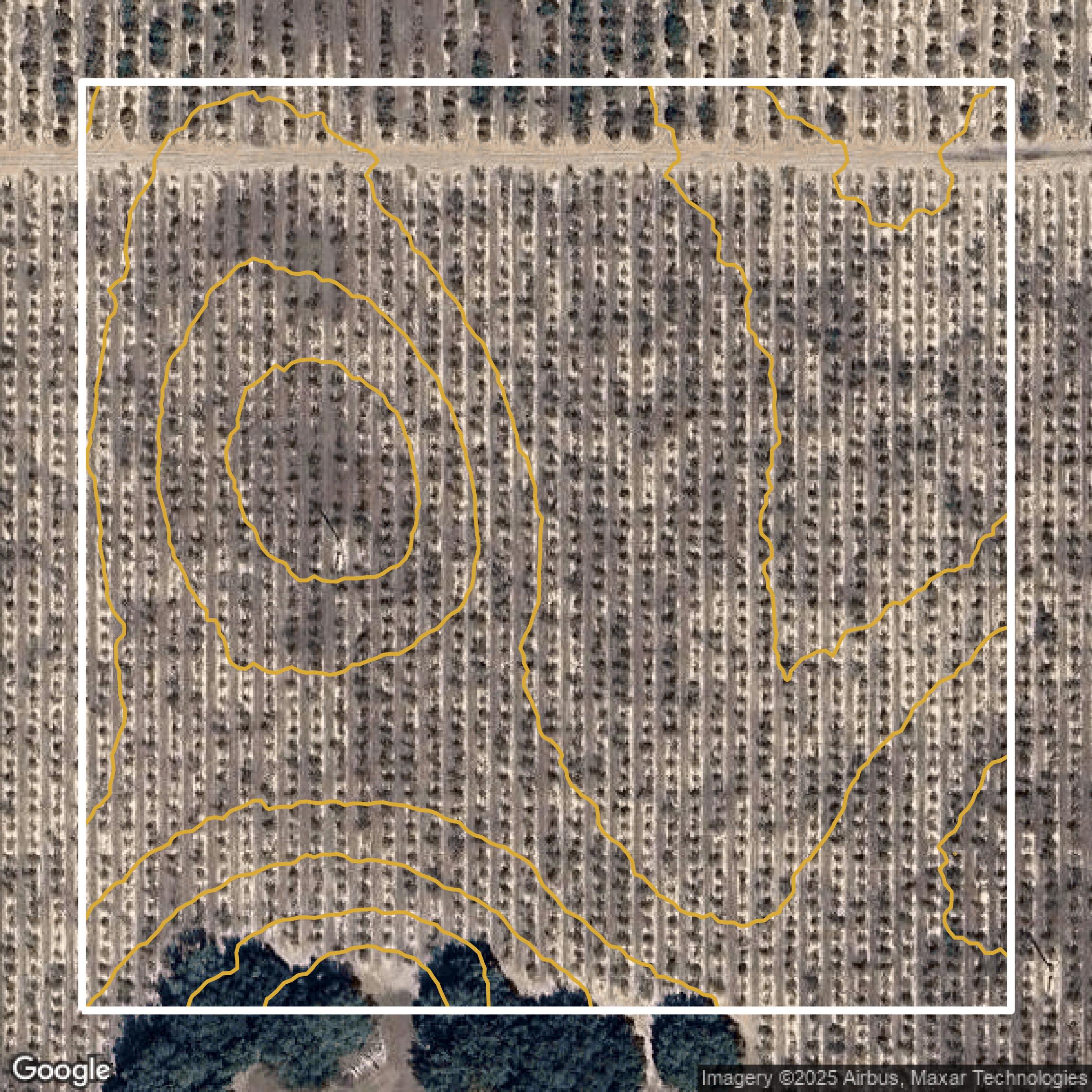 This image shows a contour map in Polk County created using GIS data in Equator.