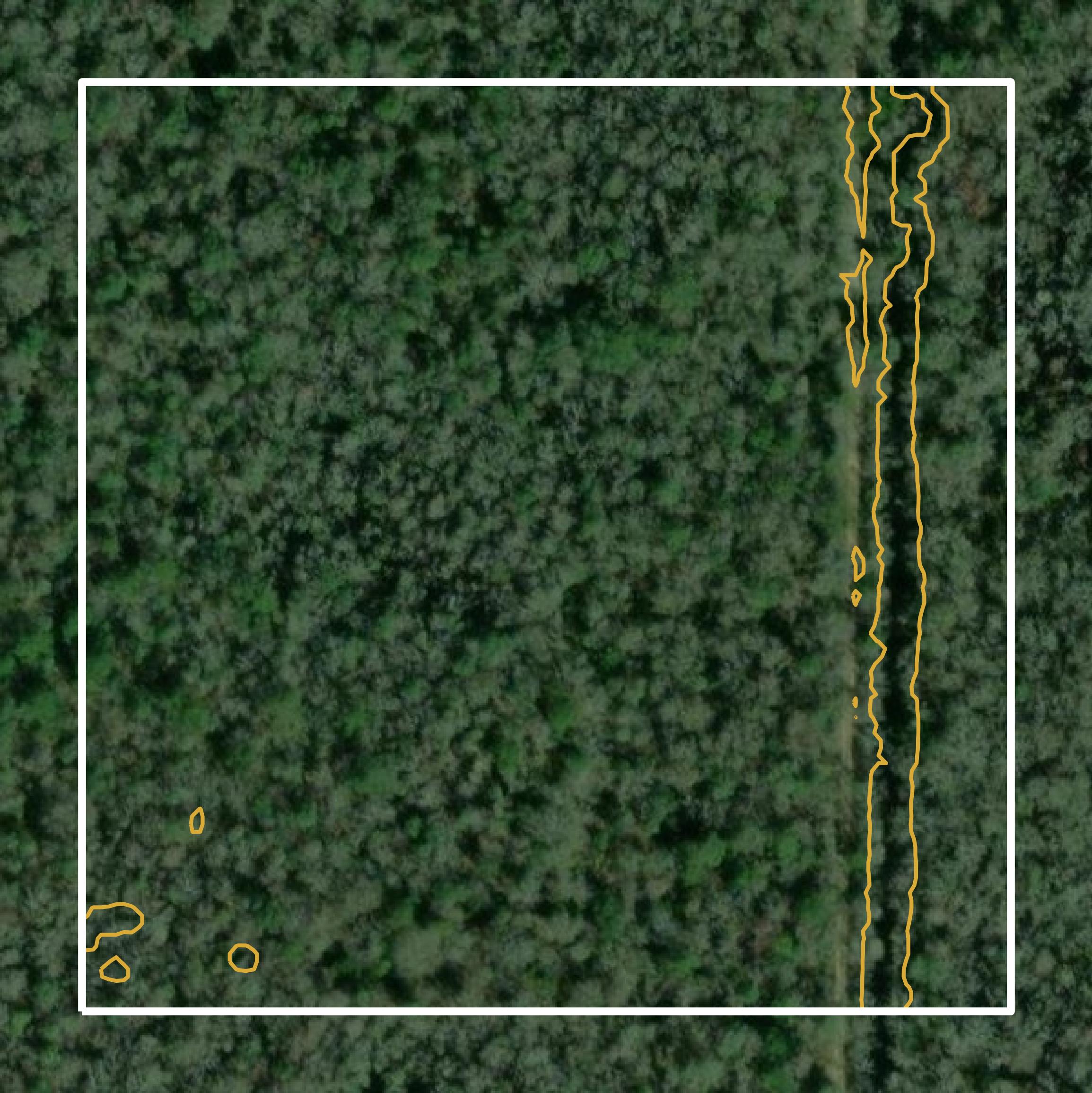 This image shows a contour map in Taylor County created using GIS data in Equator.