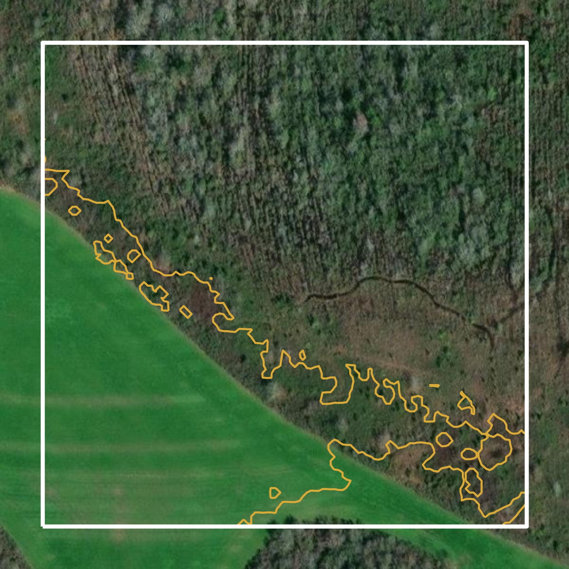 This image shows a contour map in Bacon County created using GIS data in Equator.