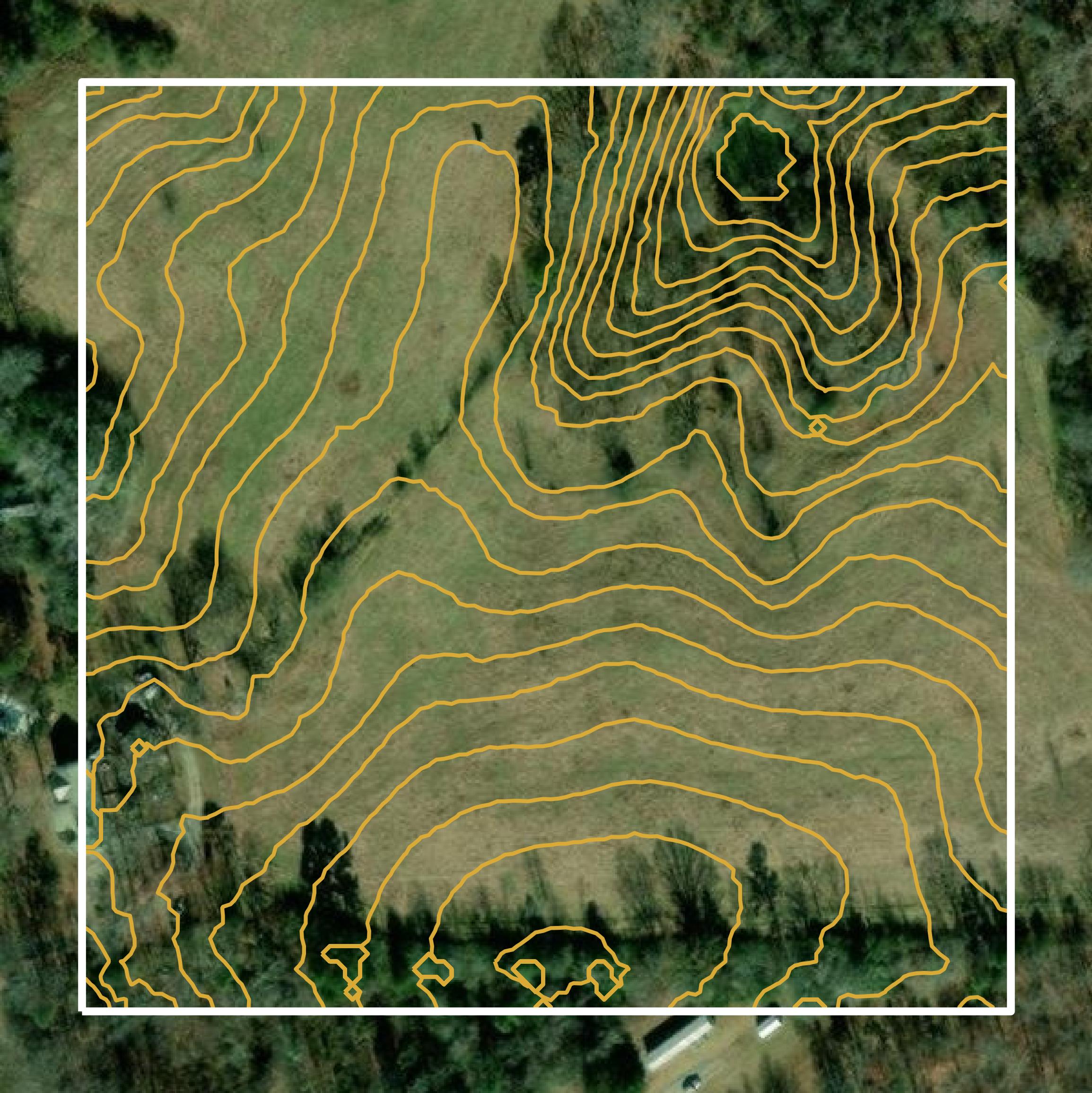 This image shows a contour map in Banks County created using GIS data in Equator.