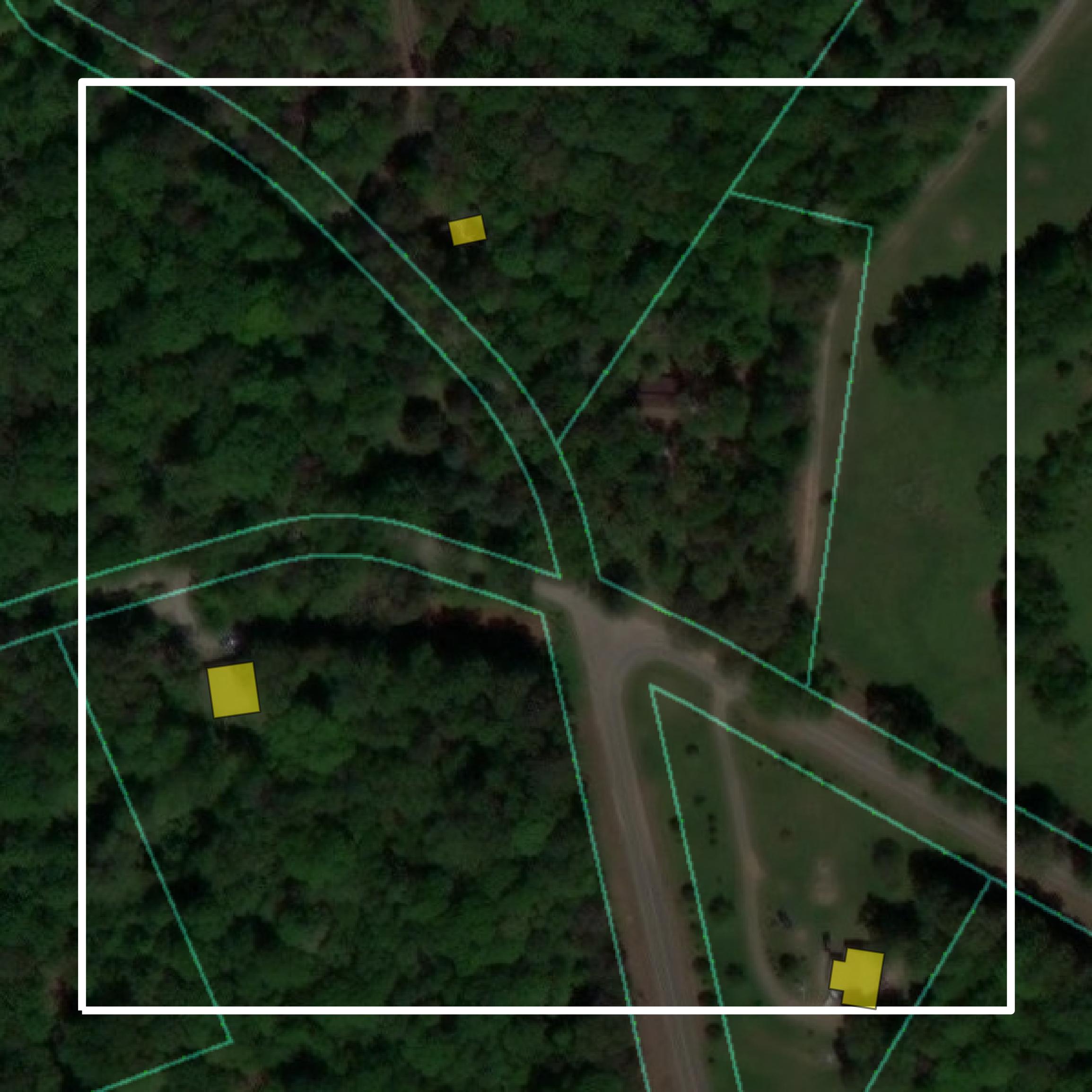 This image shows parcel and building data in Banks County created using GIS data in Equator.