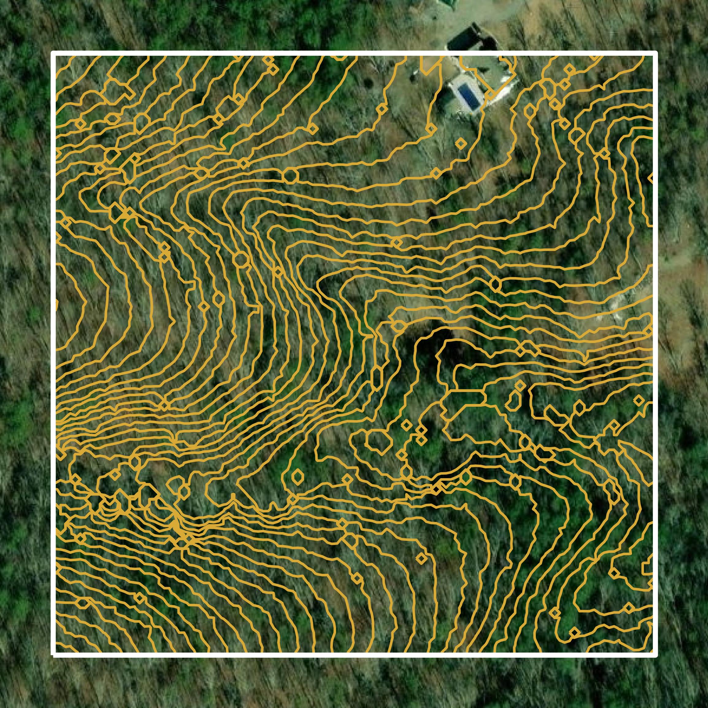 This image shows a contour map in Bartow County created using GIS data in Equator.