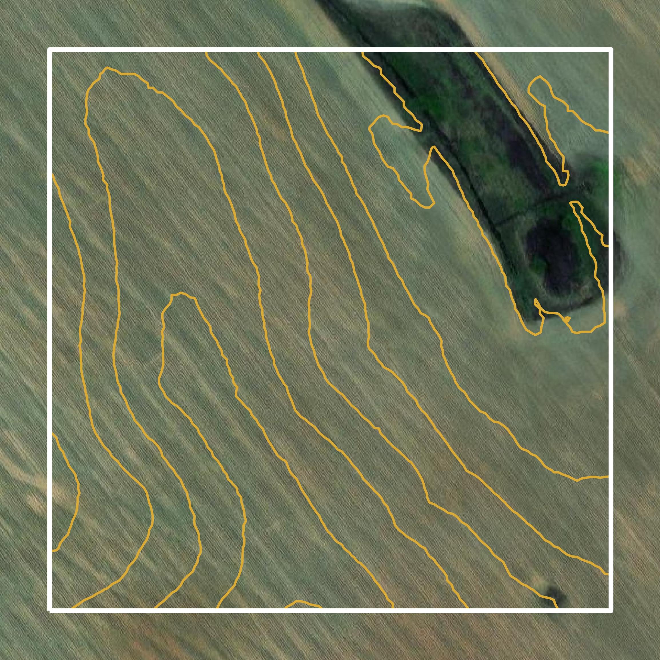 This image shows a contour map in Bleckley County created using GIS data in Equator.