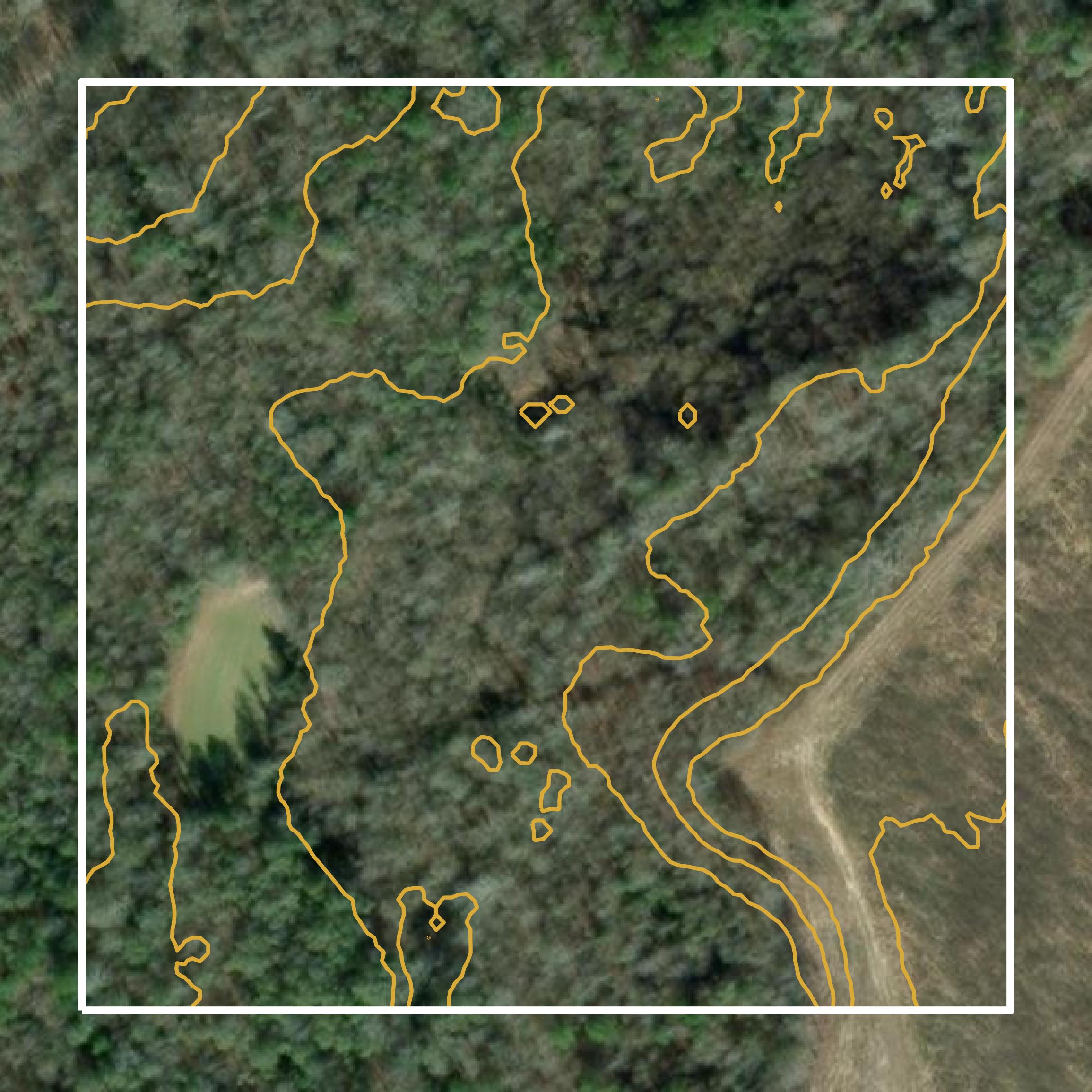 This image shows a contour map in Burke County created using GIS data in Equator.