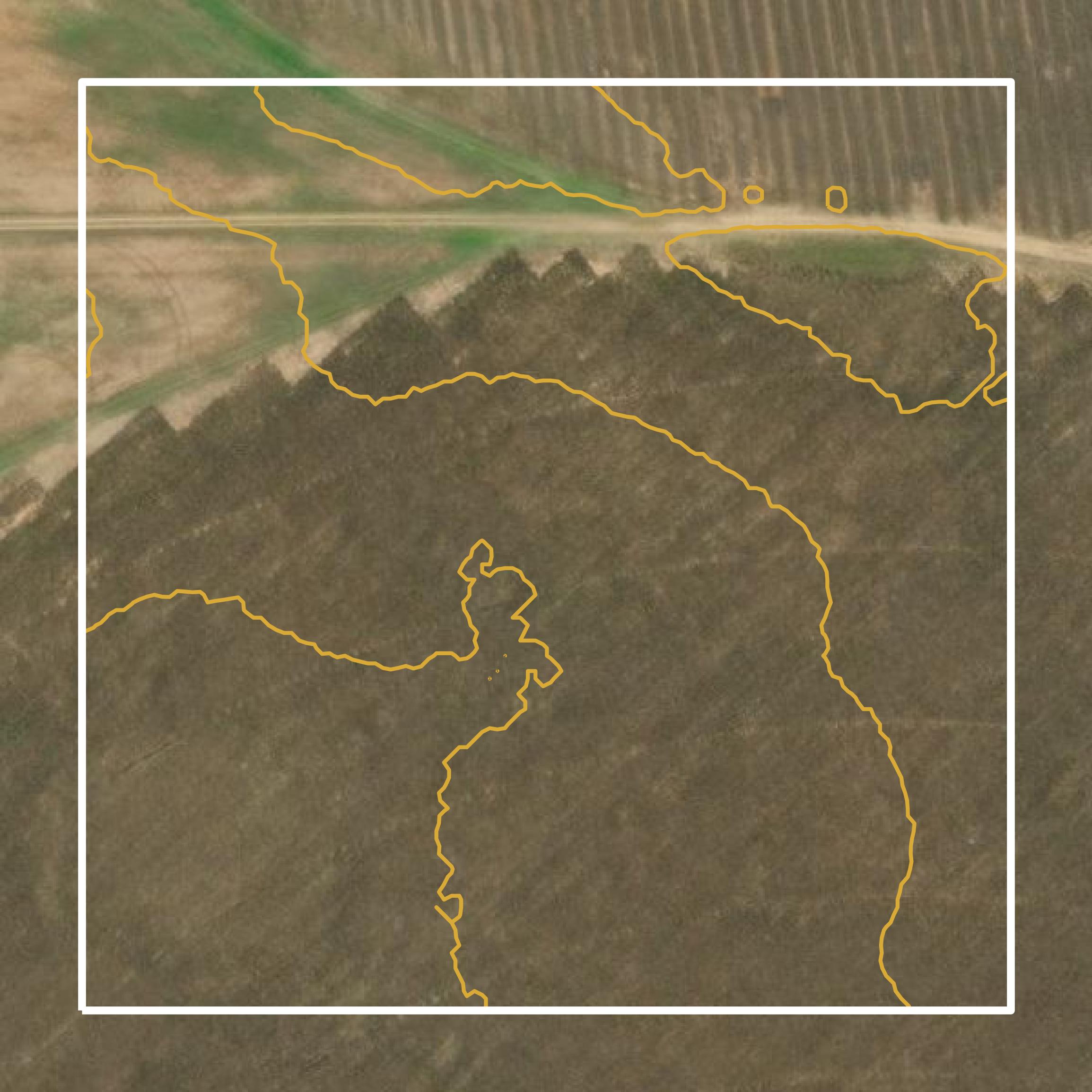 This image shows a contour map in Calhoun County created using GIS data in Equator.