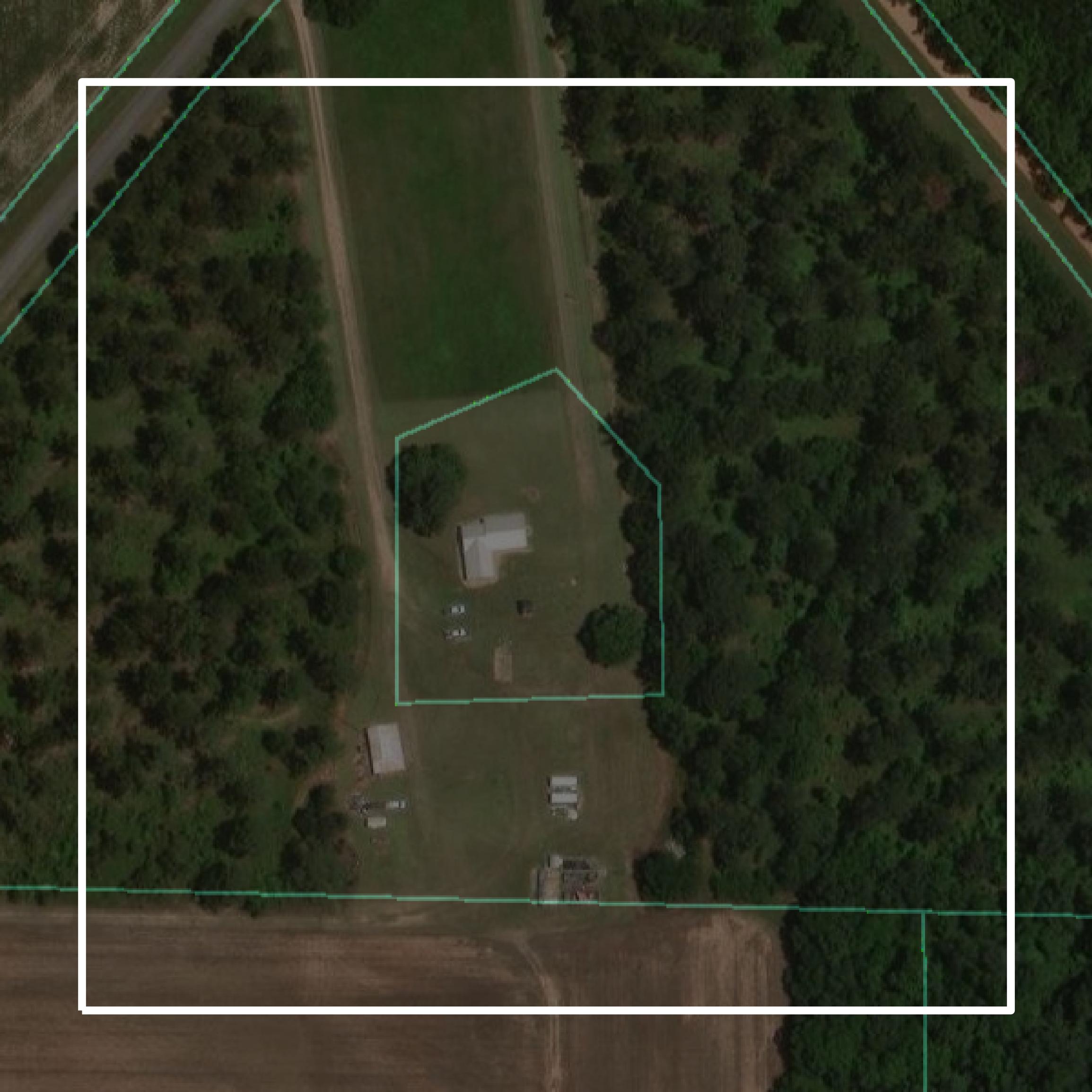 This image shows parcel and building data in Calhoun County created using GIS data in Equator.