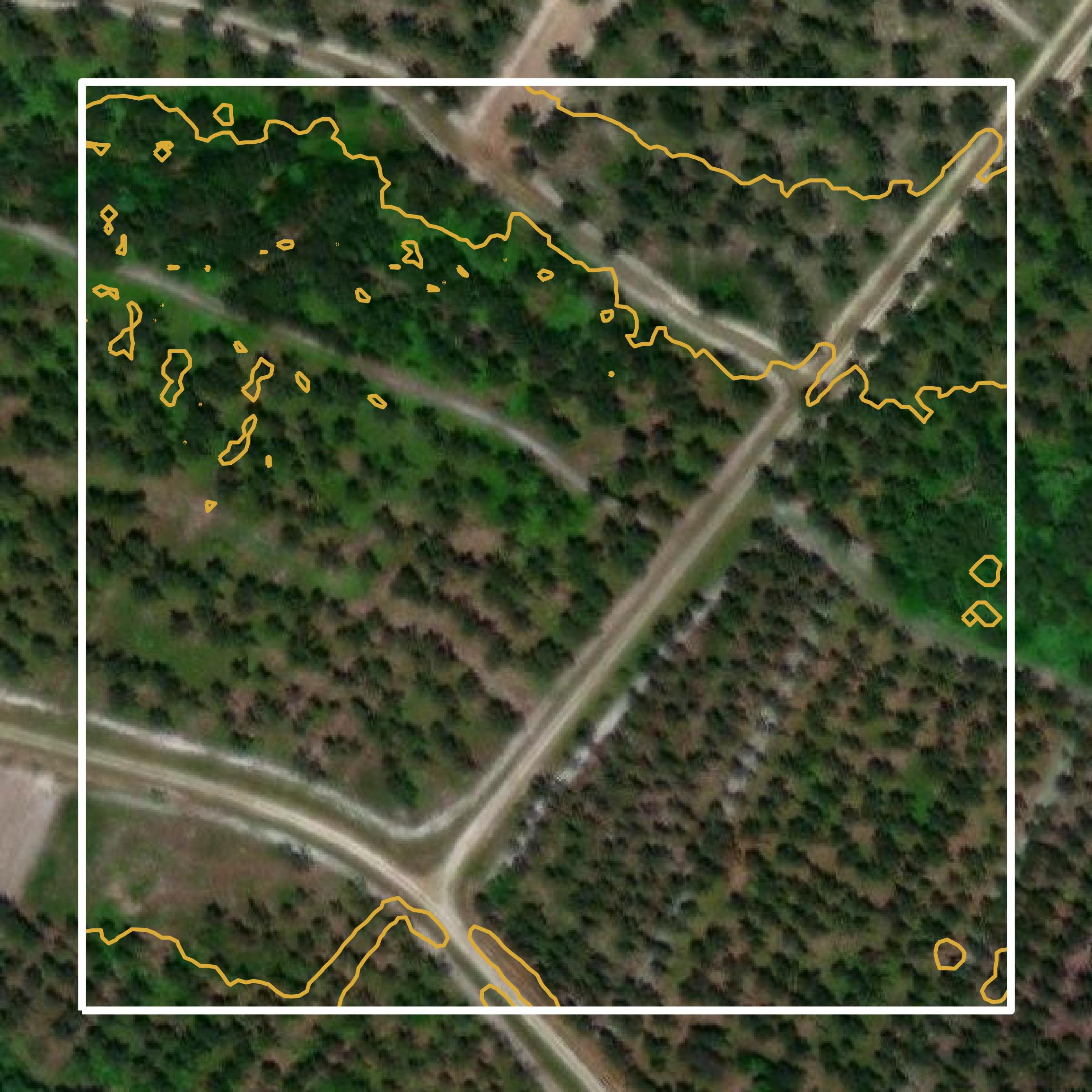 This image shows a contour map in Candler County created using GIS data in Equator.