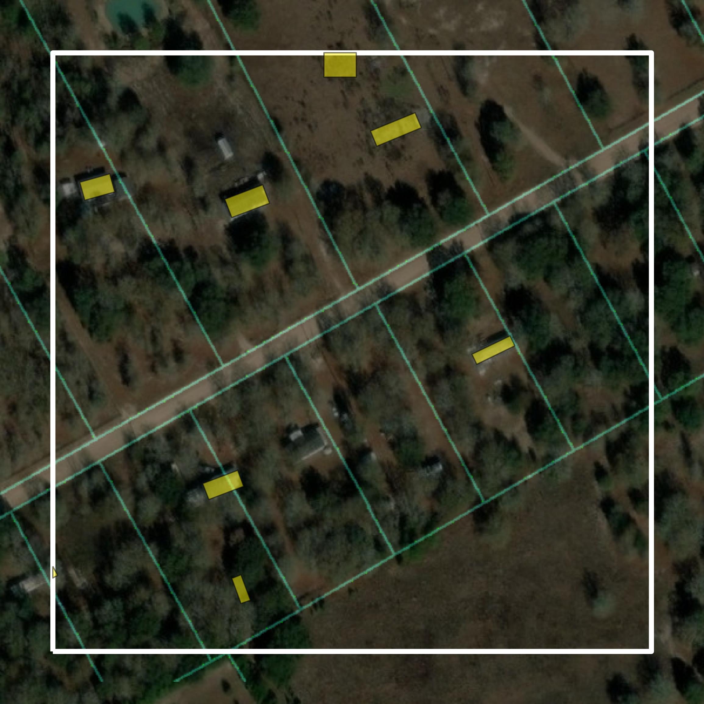 This image shows parcel and building data in Charlton County created using GIS data in Equator.