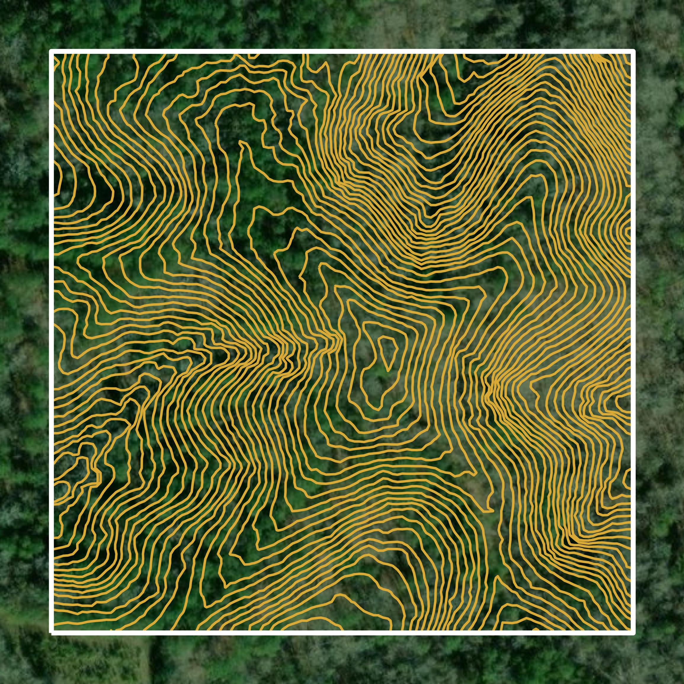 This image shows a contour map in Chattahoochee County created using GIS data in Equator.