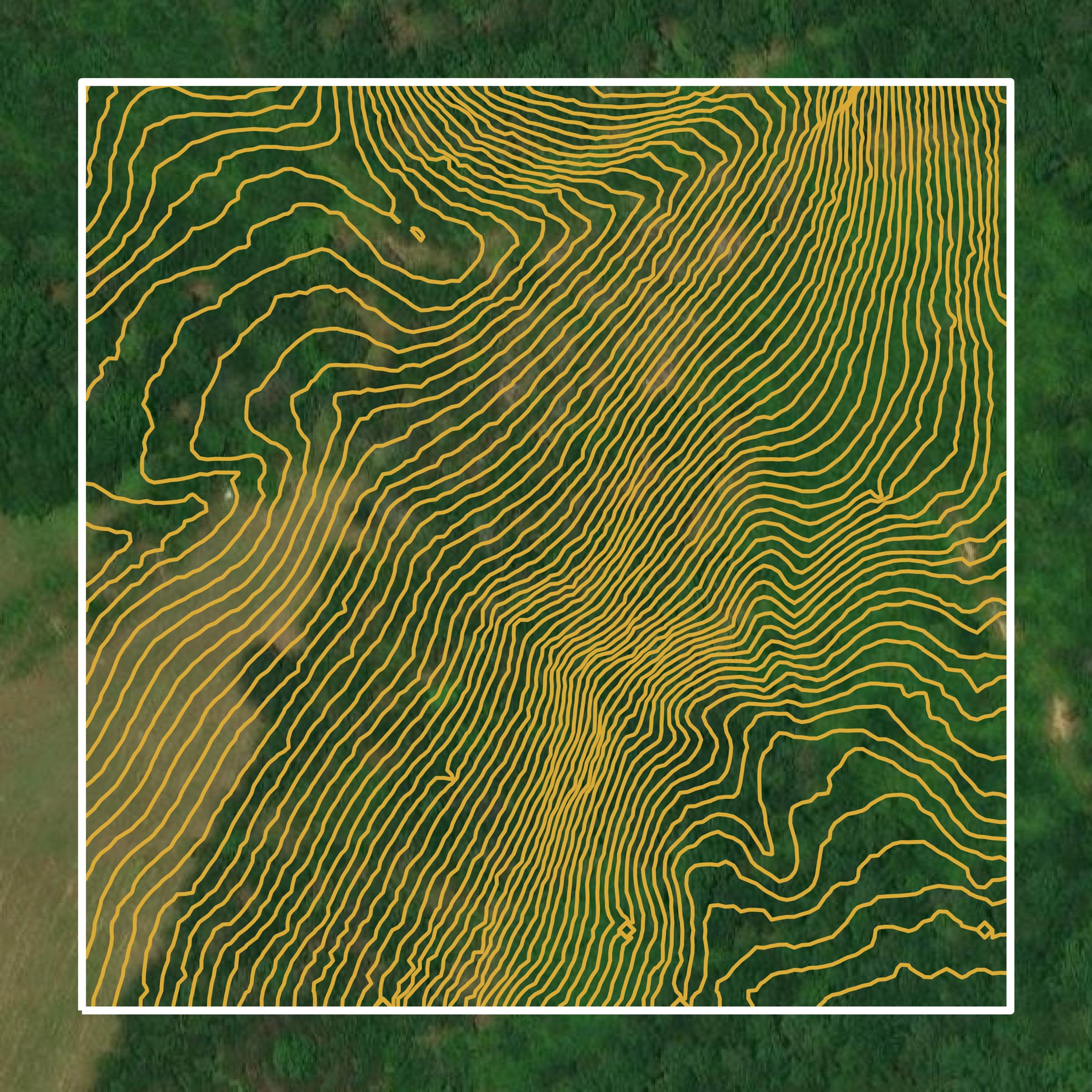 This image shows a contour map in Chattooga County created using GIS data in Equator.