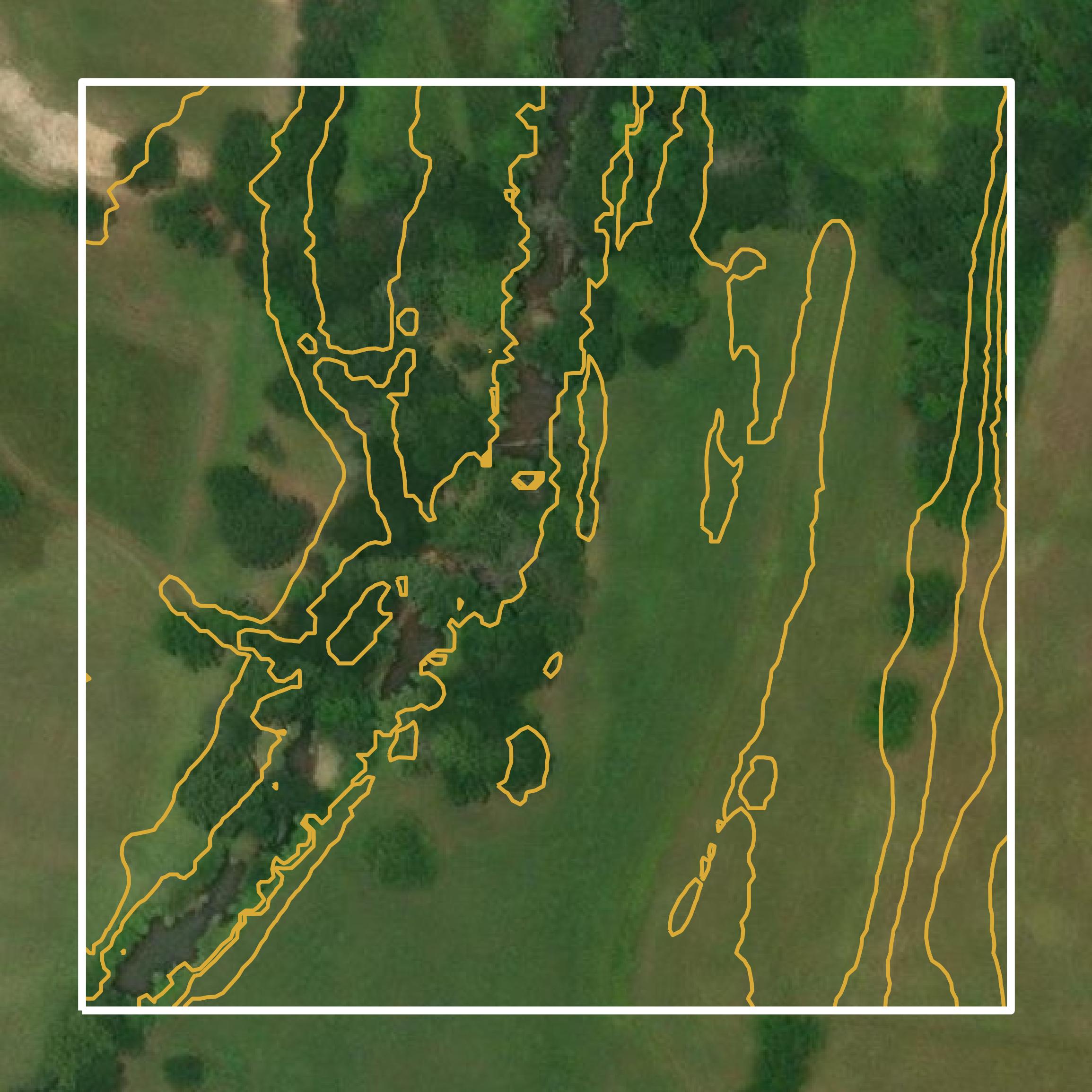 This image shows a contour map in Chattooga County created using GIS data in Equator.