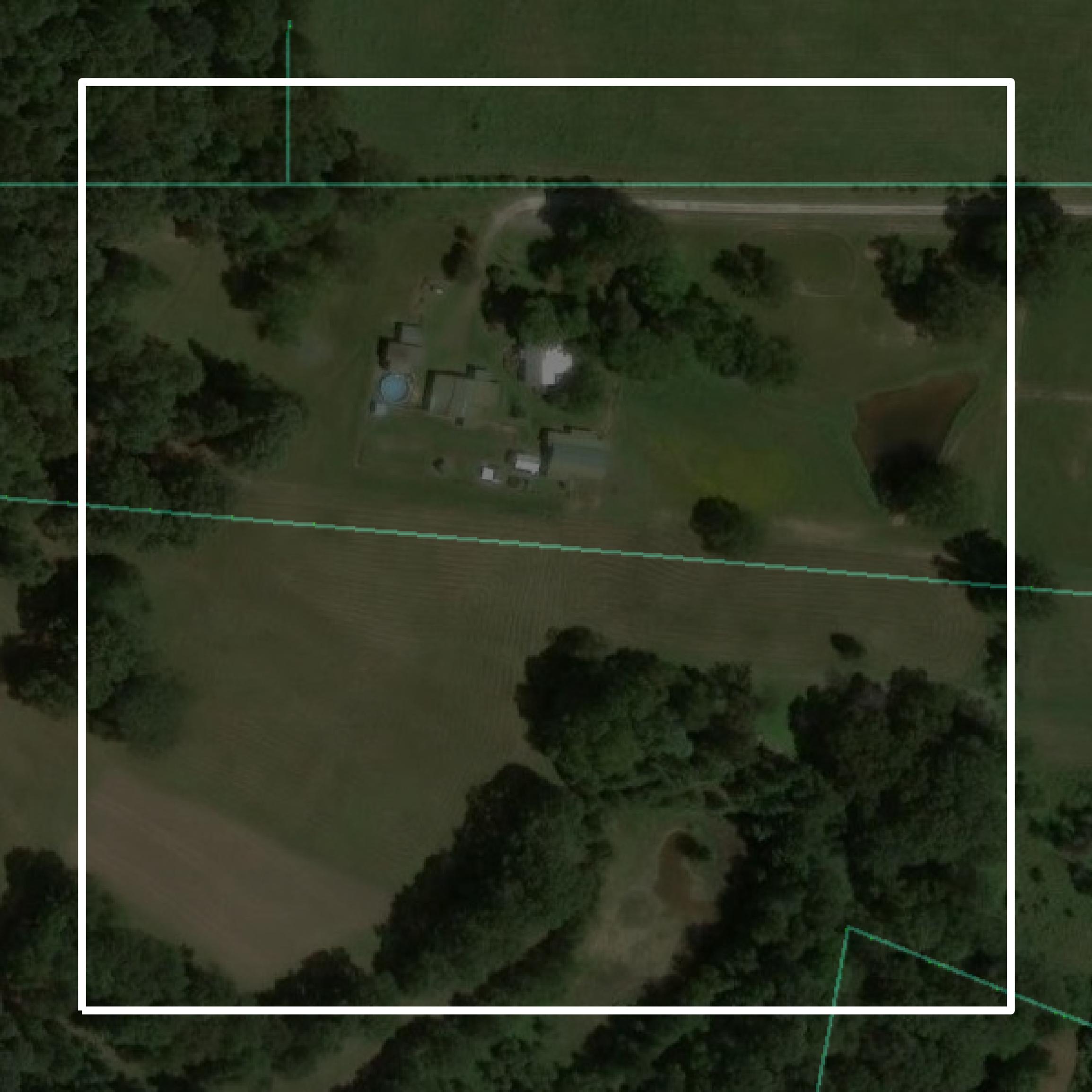 This image shows parcel and building data in Chattooga County created using GIS data in Equator.