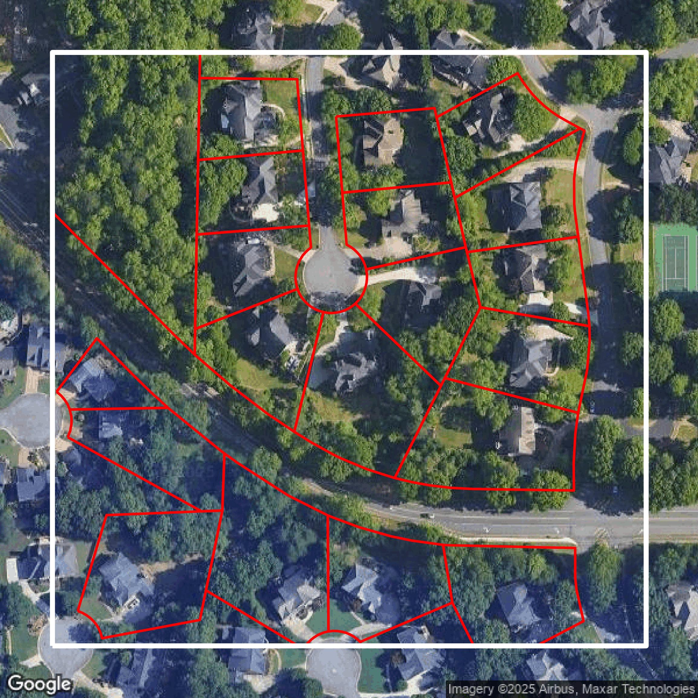 This image shows parcel data in Cobb County created using GIS data in Equator.
