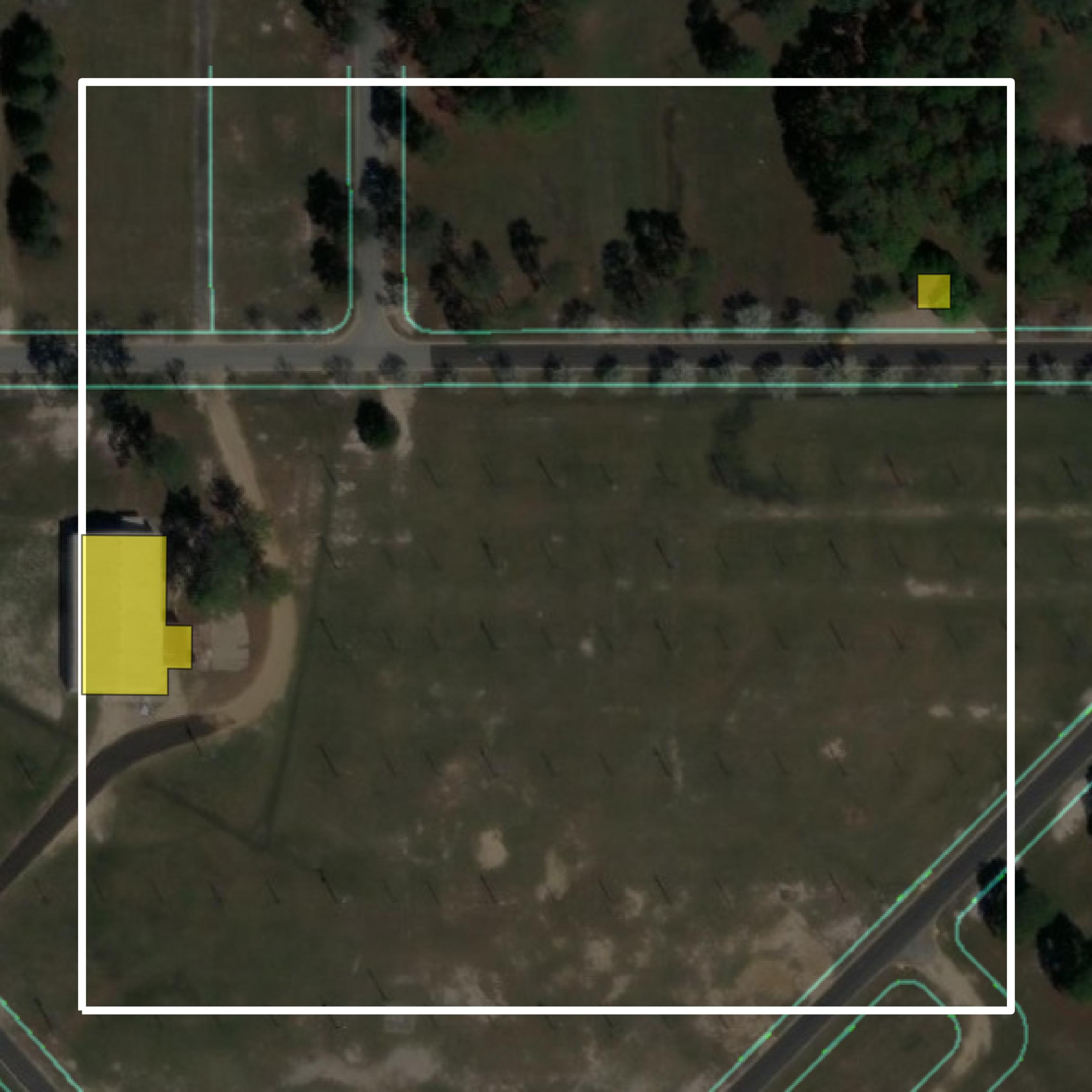 This image shows parcel and building data in Colquitt County created using GIS data in Equator.
