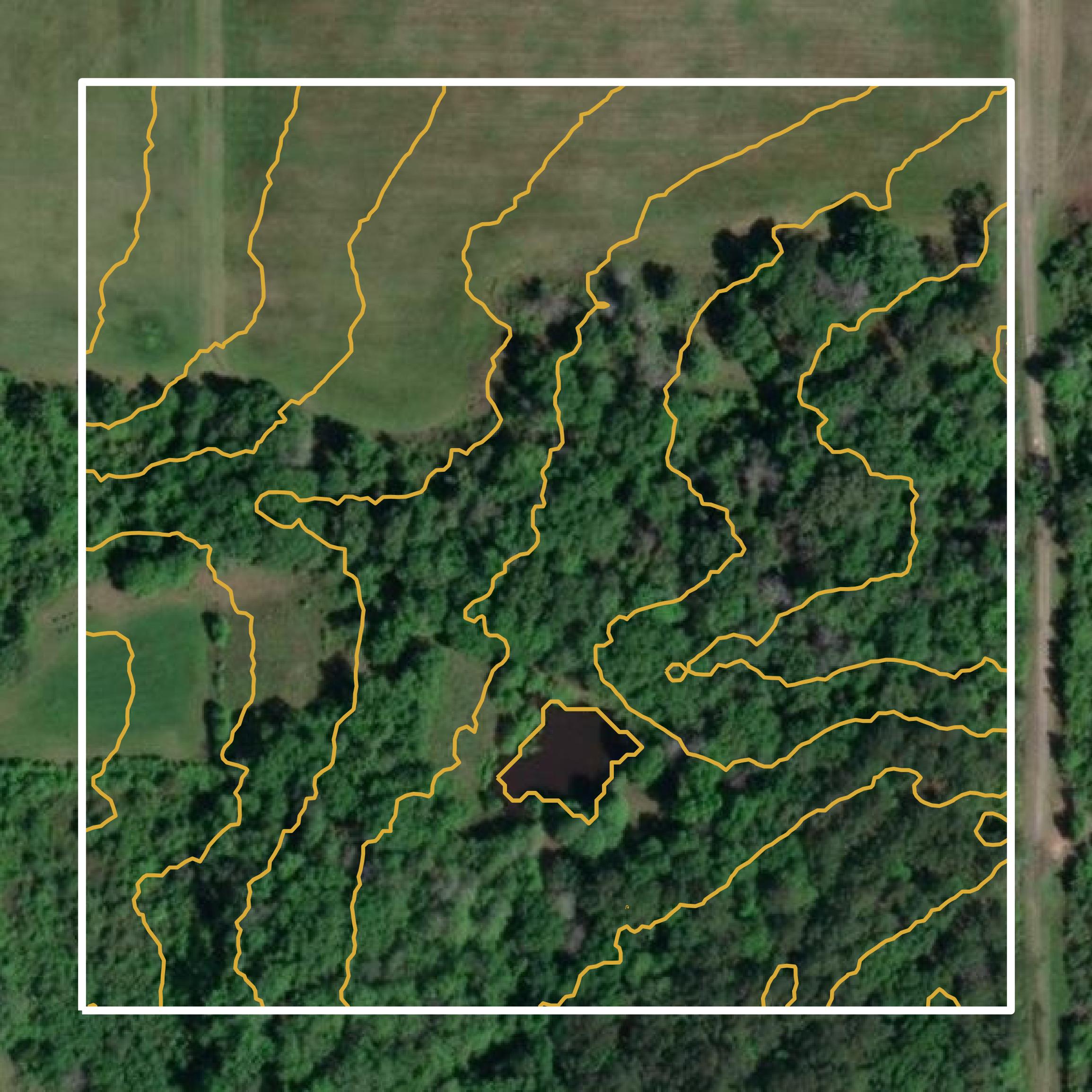 This image shows a contour map in Cook County created using GIS data in Equator.